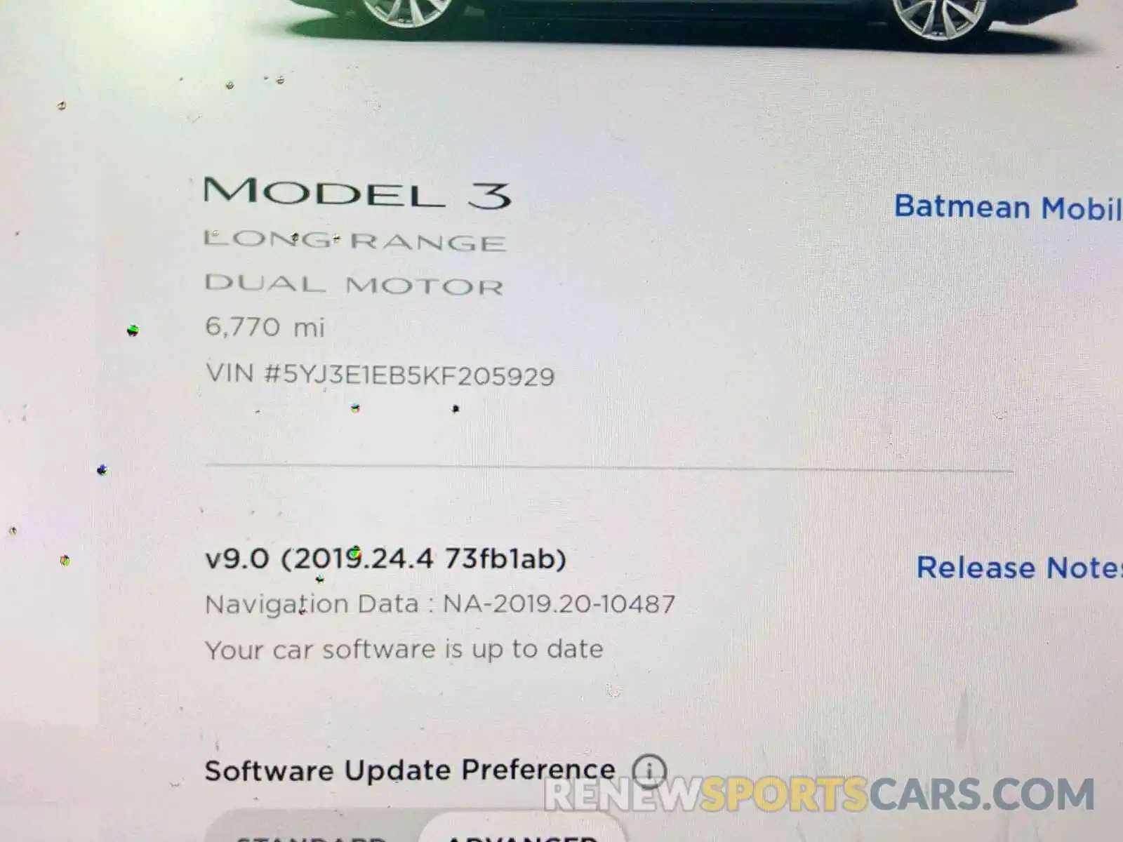 8 Photograph of a damaged car 5YJ3E1EB5KF205929 TESLA MODEL 3 2019