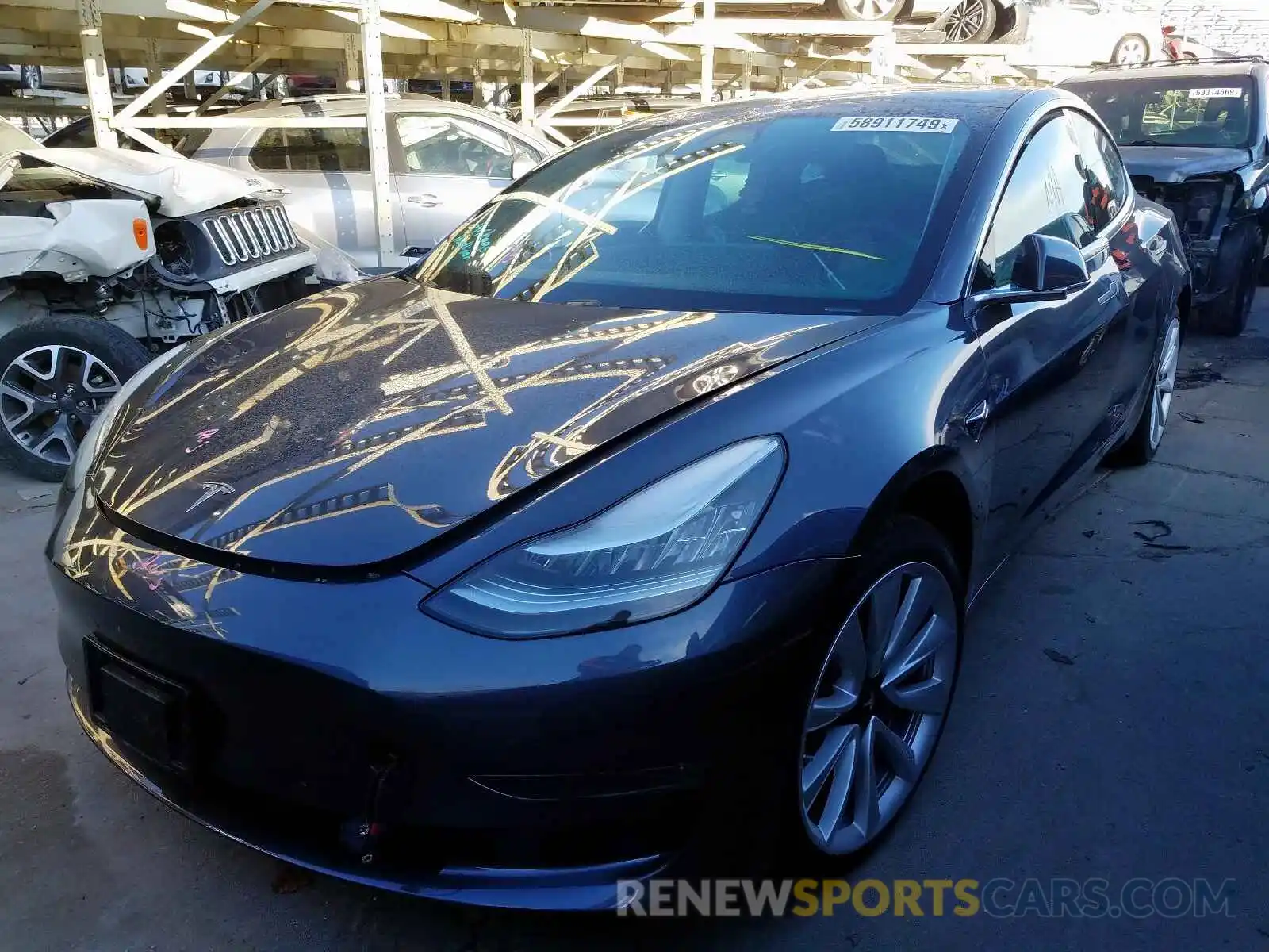 2 Photograph of a damaged car 5YJ3E1EB5KF209690 TESLA MODEL 3 2019