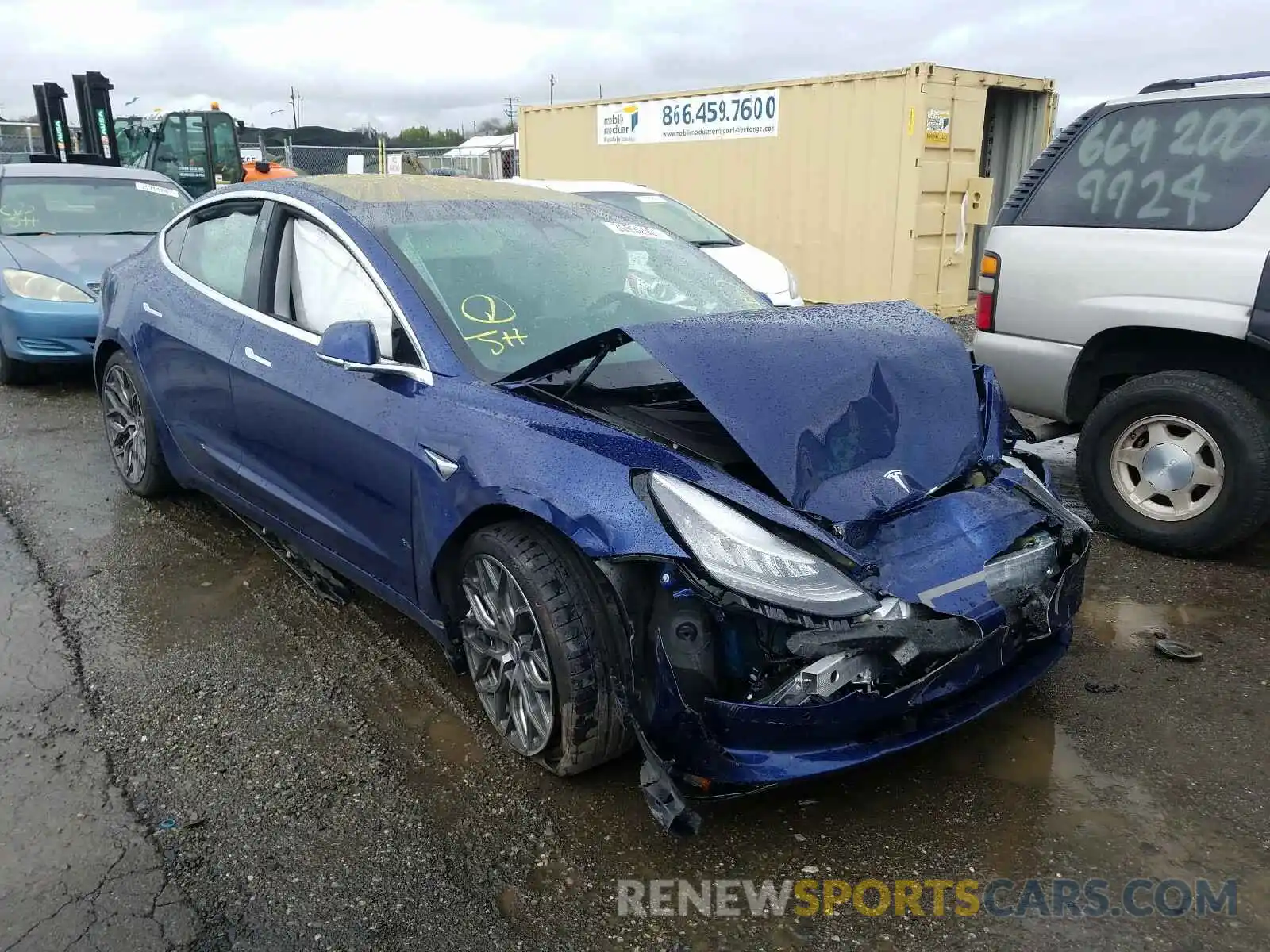 1 Photograph of a damaged car 5YJ3E1EB5KF231169 TESLA MODEL 3 2019