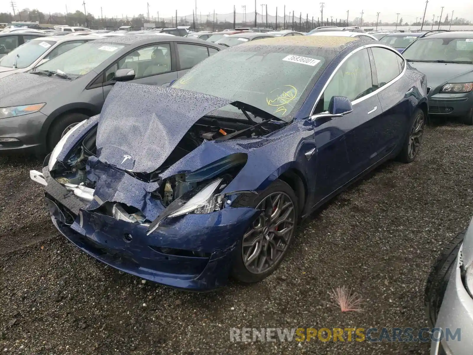 2 Photograph of a damaged car 5YJ3E1EB5KF231169 TESLA MODEL 3 2019