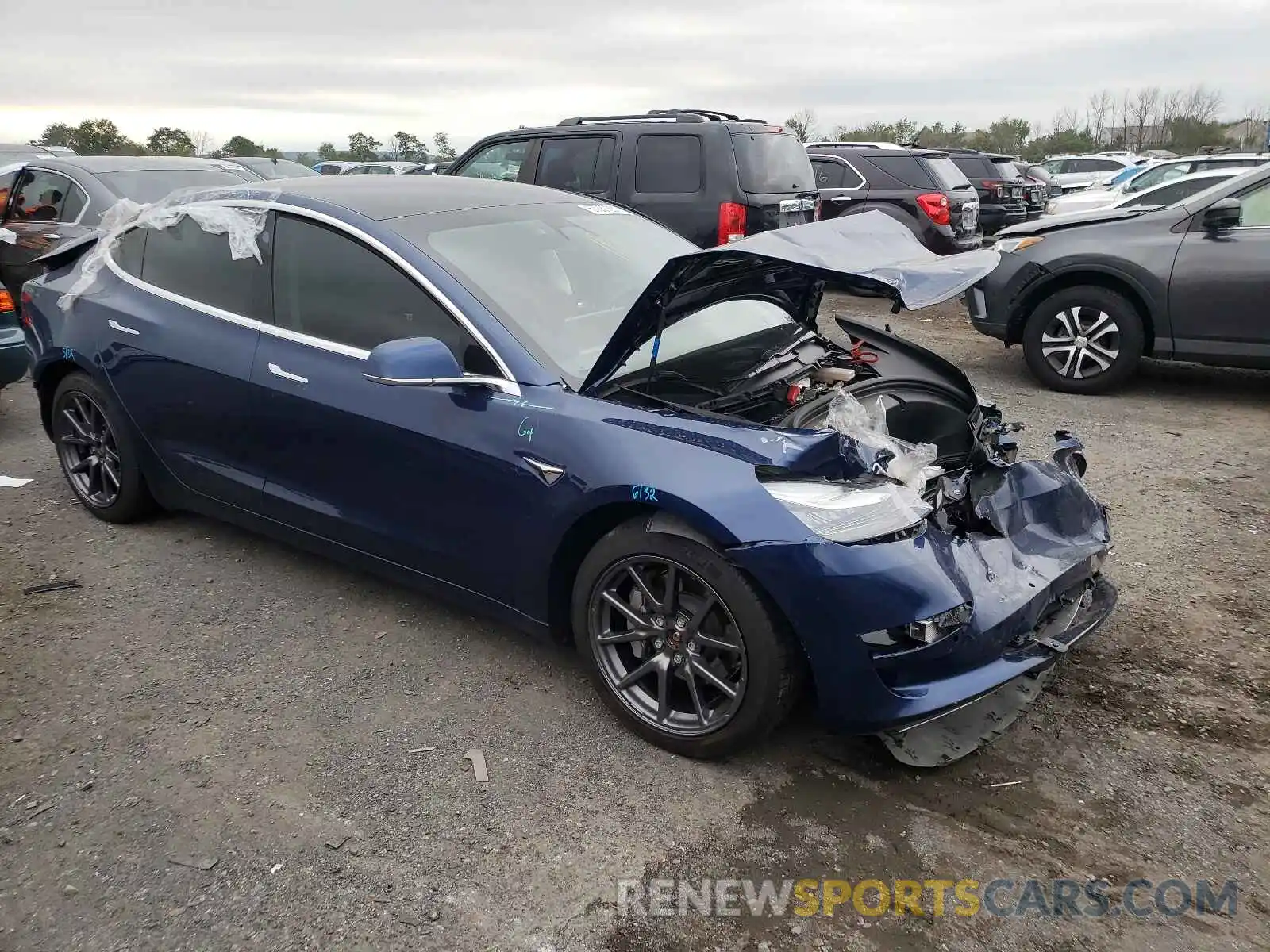 1 Photograph of a damaged car 5YJ3E1EB5KF359458 TESLA MODEL 3 2019