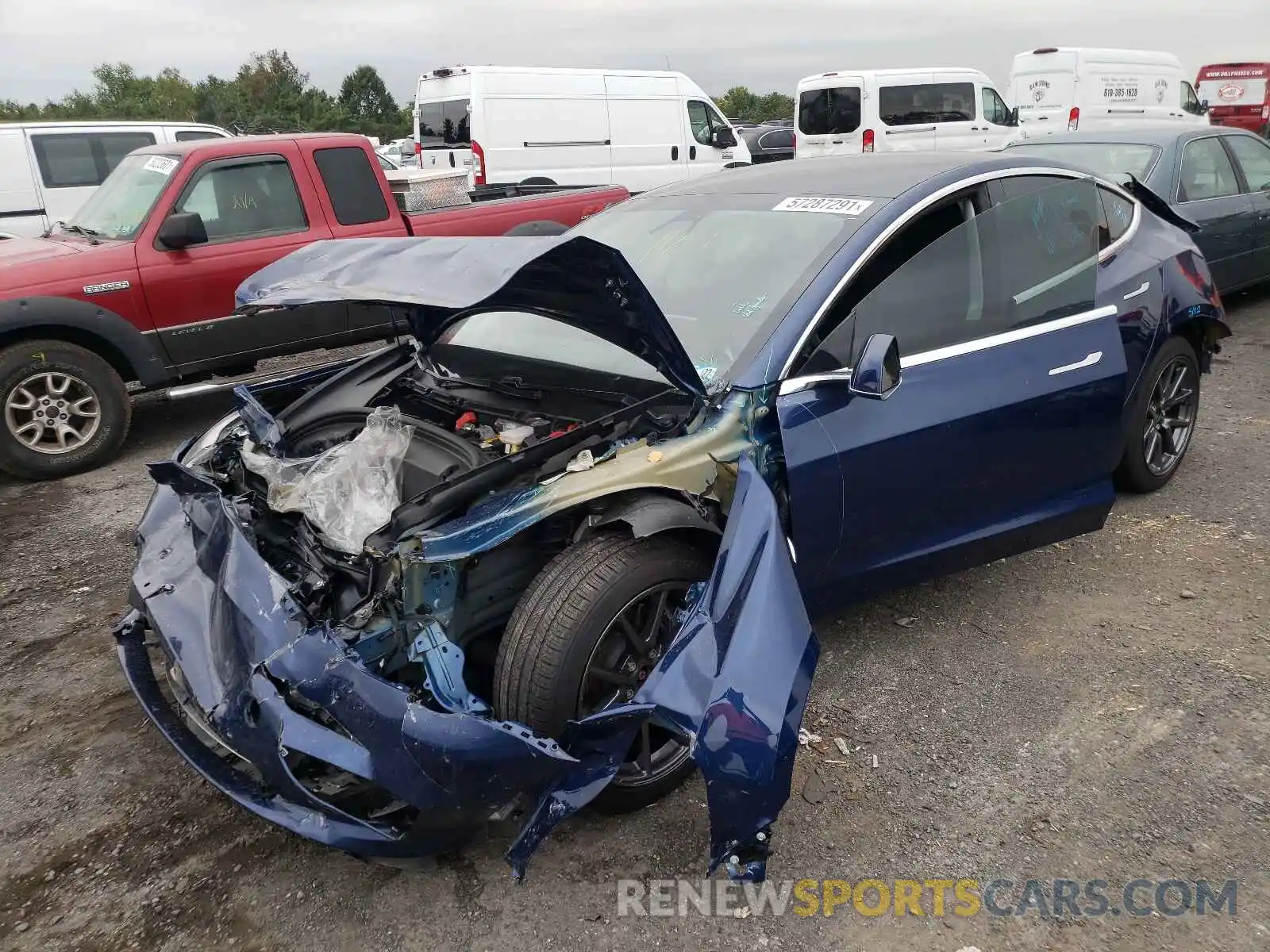 2 Photograph of a damaged car 5YJ3E1EB5KF359458 TESLA MODEL 3 2019