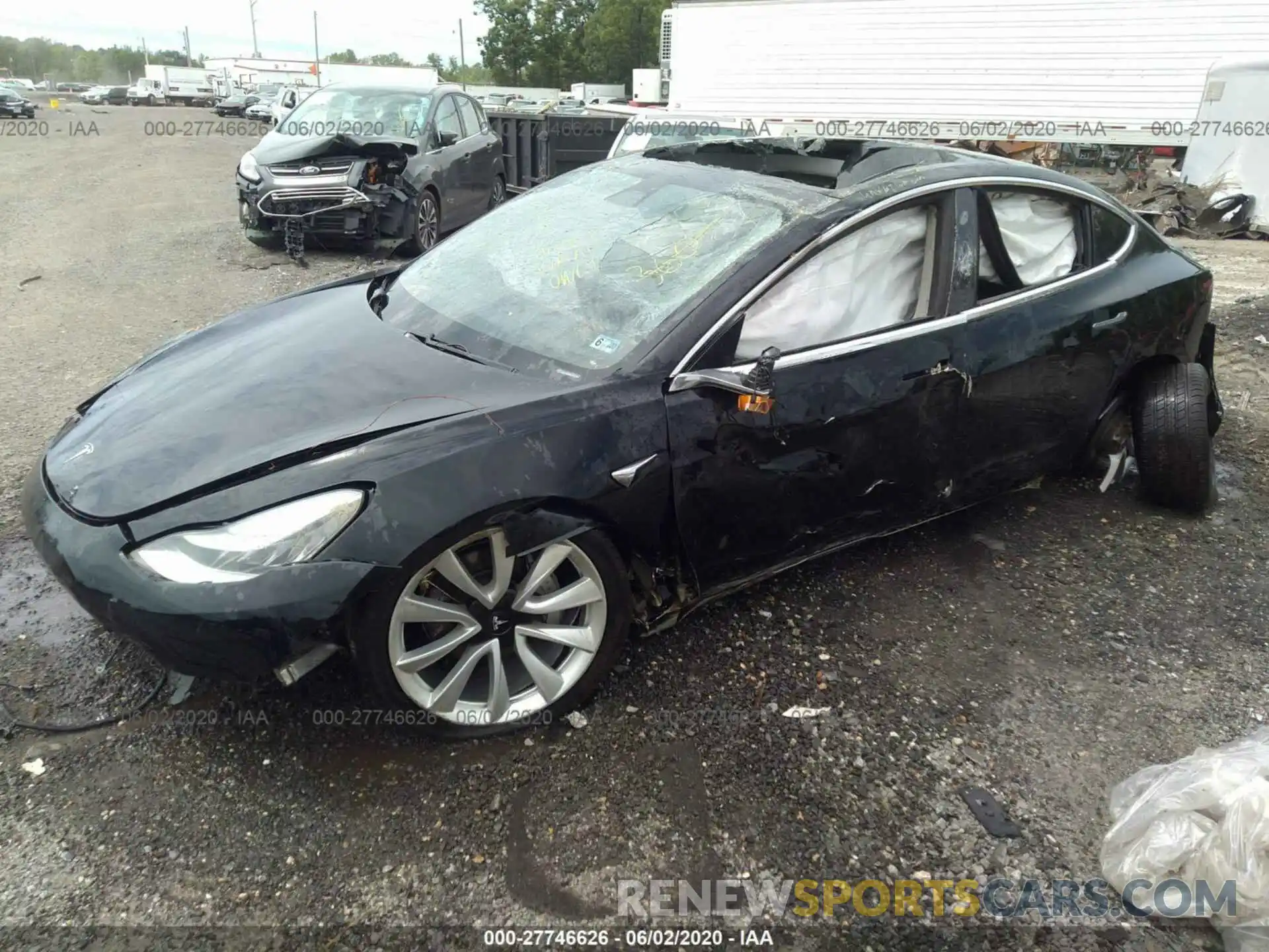 2 Photograph of a damaged car 5YJ3E1EB5KF365339 TESLA MODEL 3 2019