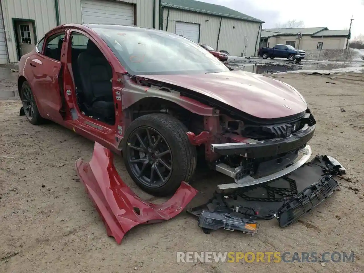 1 Photograph of a damaged car 5YJ3E1EB5KF387325 TESLA MODEL 3 2019