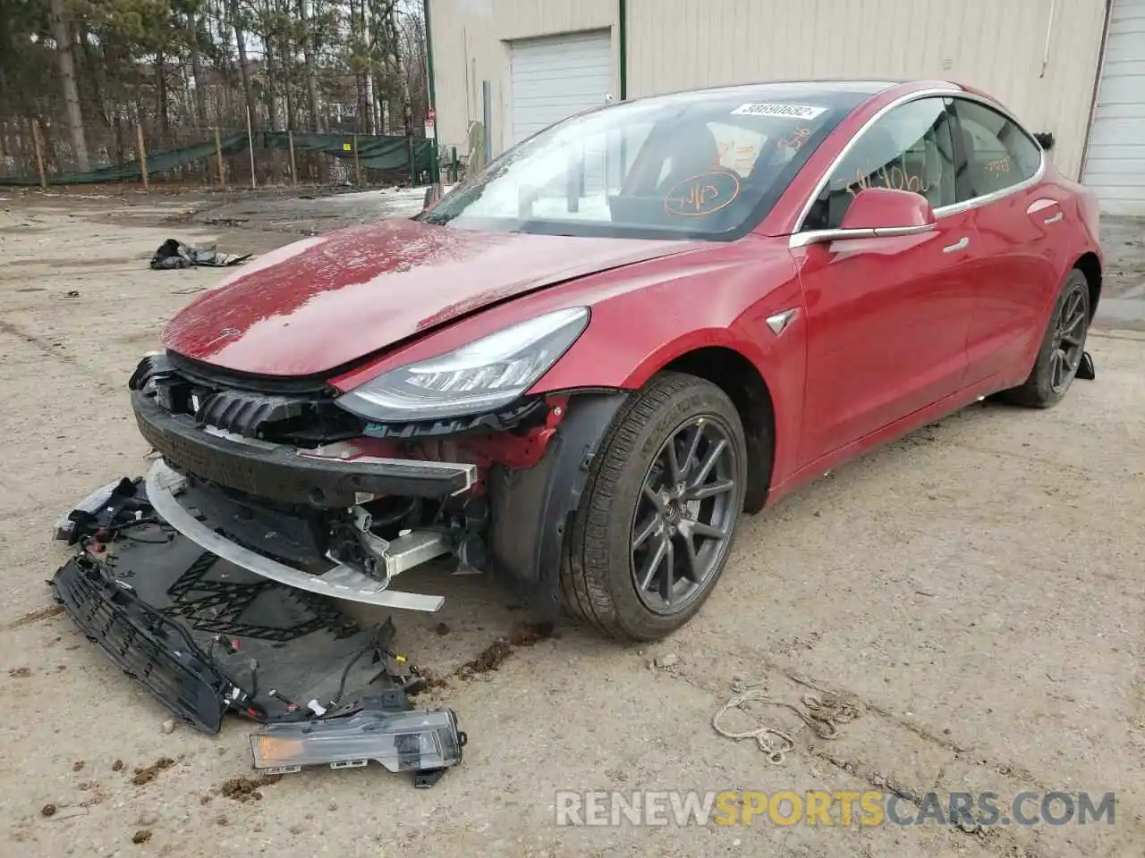 2 Photograph of a damaged car 5YJ3E1EB5KF387325 TESLA MODEL 3 2019