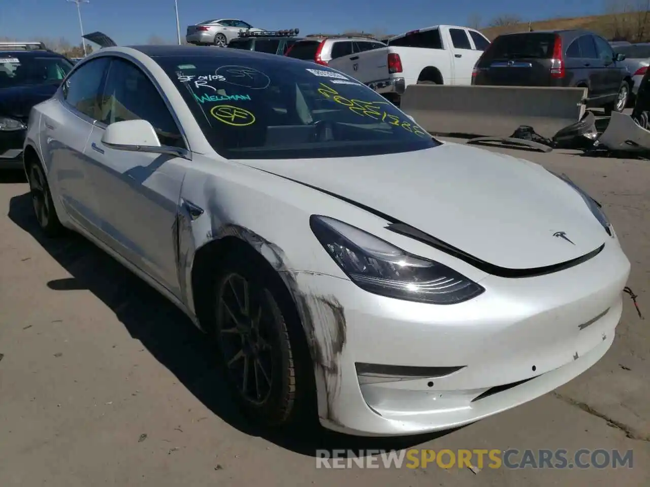 1 Photograph of a damaged car 5YJ3E1EB5KF387924 TESLA MODEL 3 2019