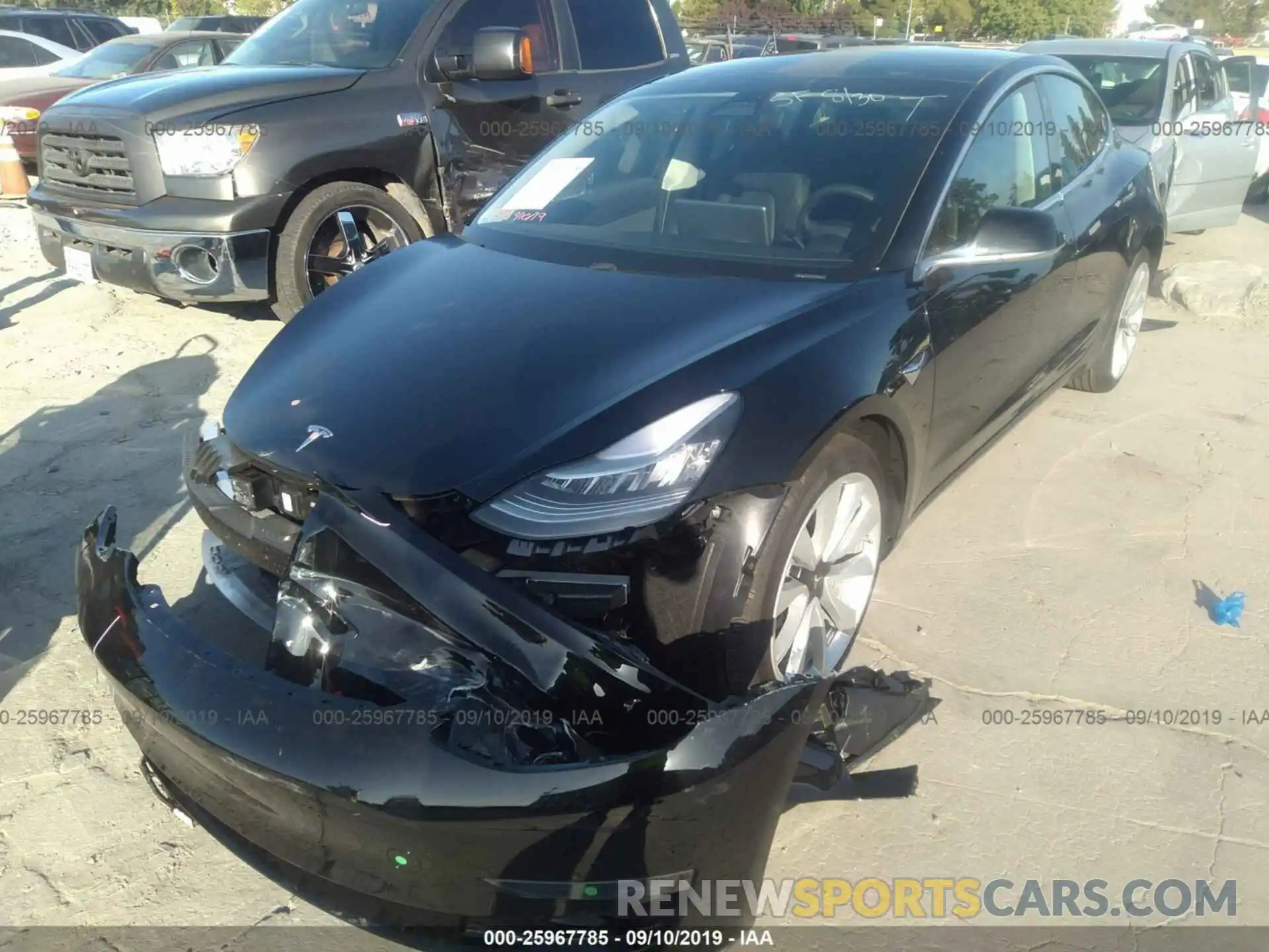 2 Photograph of a damaged car 5YJ3E1EB5KF389303 TESLA MODEL 3 2019