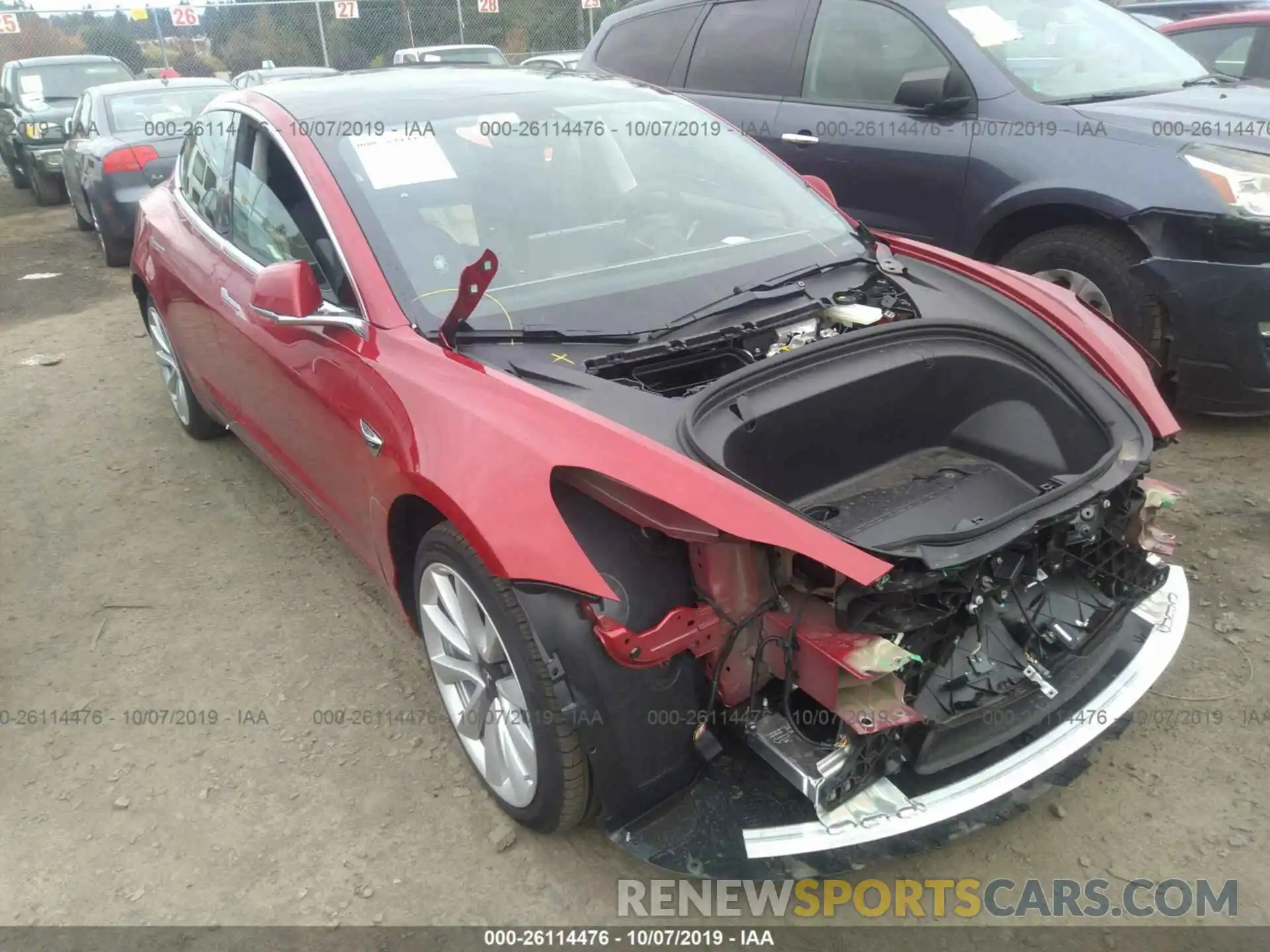 1 Photograph of a damaged car 5YJ3E1EB5KF389382 TESLA MODEL 3 2019