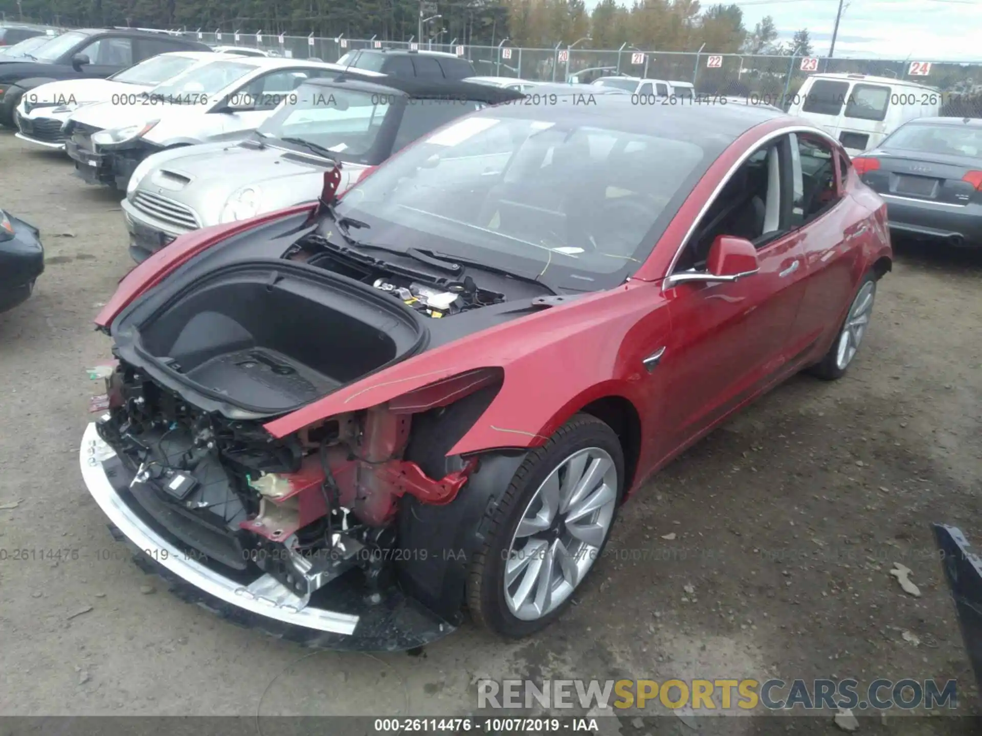 2 Photograph of a damaged car 5YJ3E1EB5KF389382 TESLA MODEL 3 2019