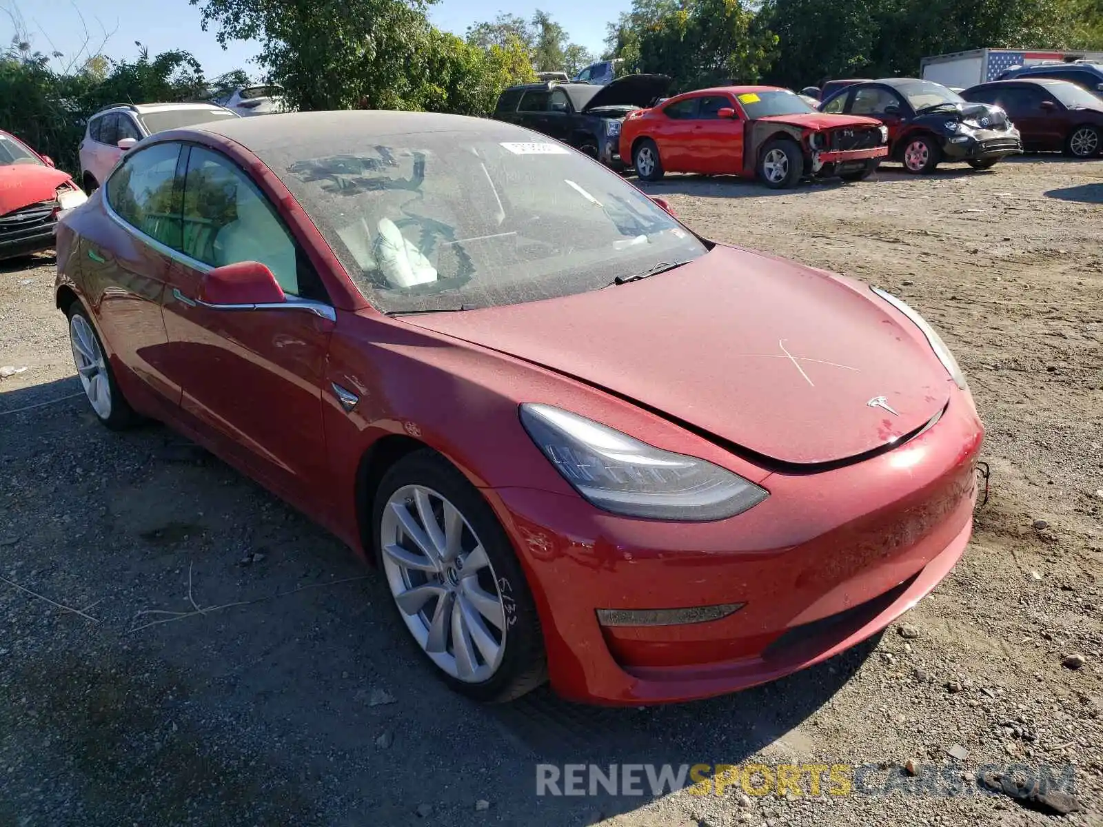 1 Photograph of a damaged car 5YJ3E1EB5KF406939 TESLA MODEL 3 2019