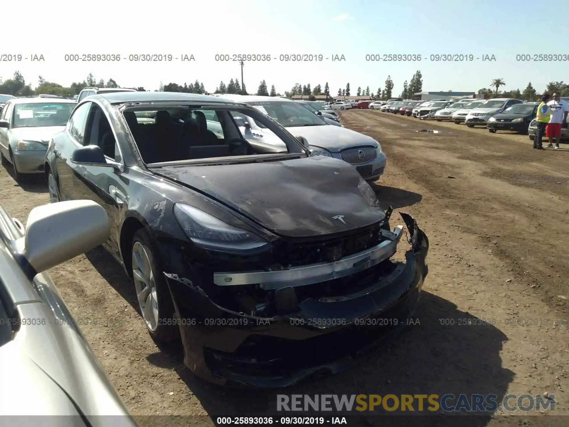 1 Photograph of a damaged car 5YJ3E1EB5KF408447 TESLA MODEL 3 2019