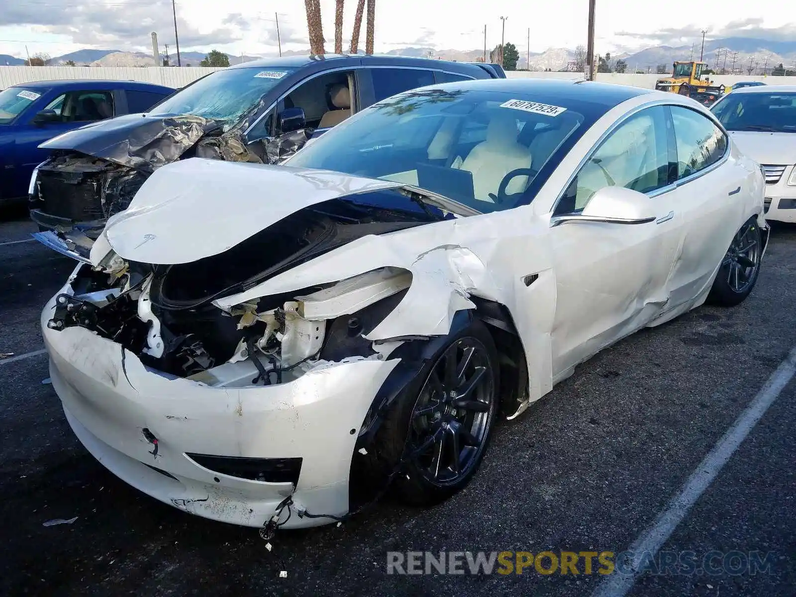 2 Photograph of a damaged car 5YJ3E1EB5KF421571 TESLA MODEL 3 2019