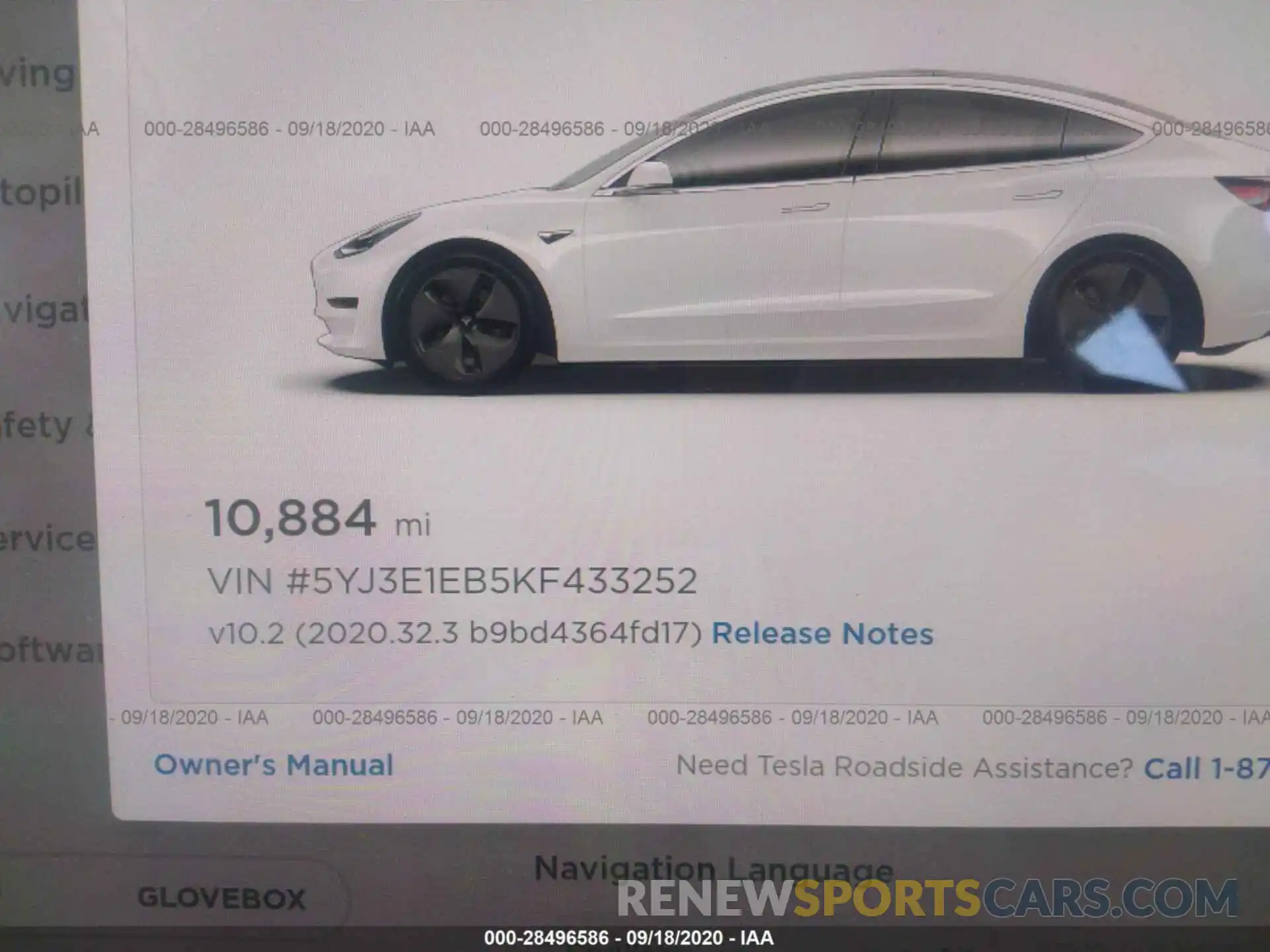 7 Photograph of a damaged car 5YJ3E1EB5KF433252 TESLA MODEL 3 2019