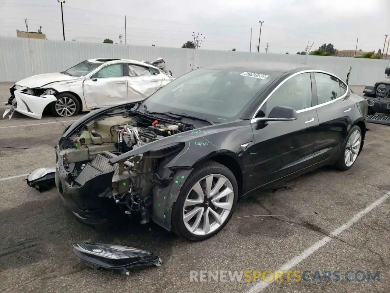 2 Photograph of a damaged car 5YJ3E1EB5KF433574 TESLA MODEL 3 2019