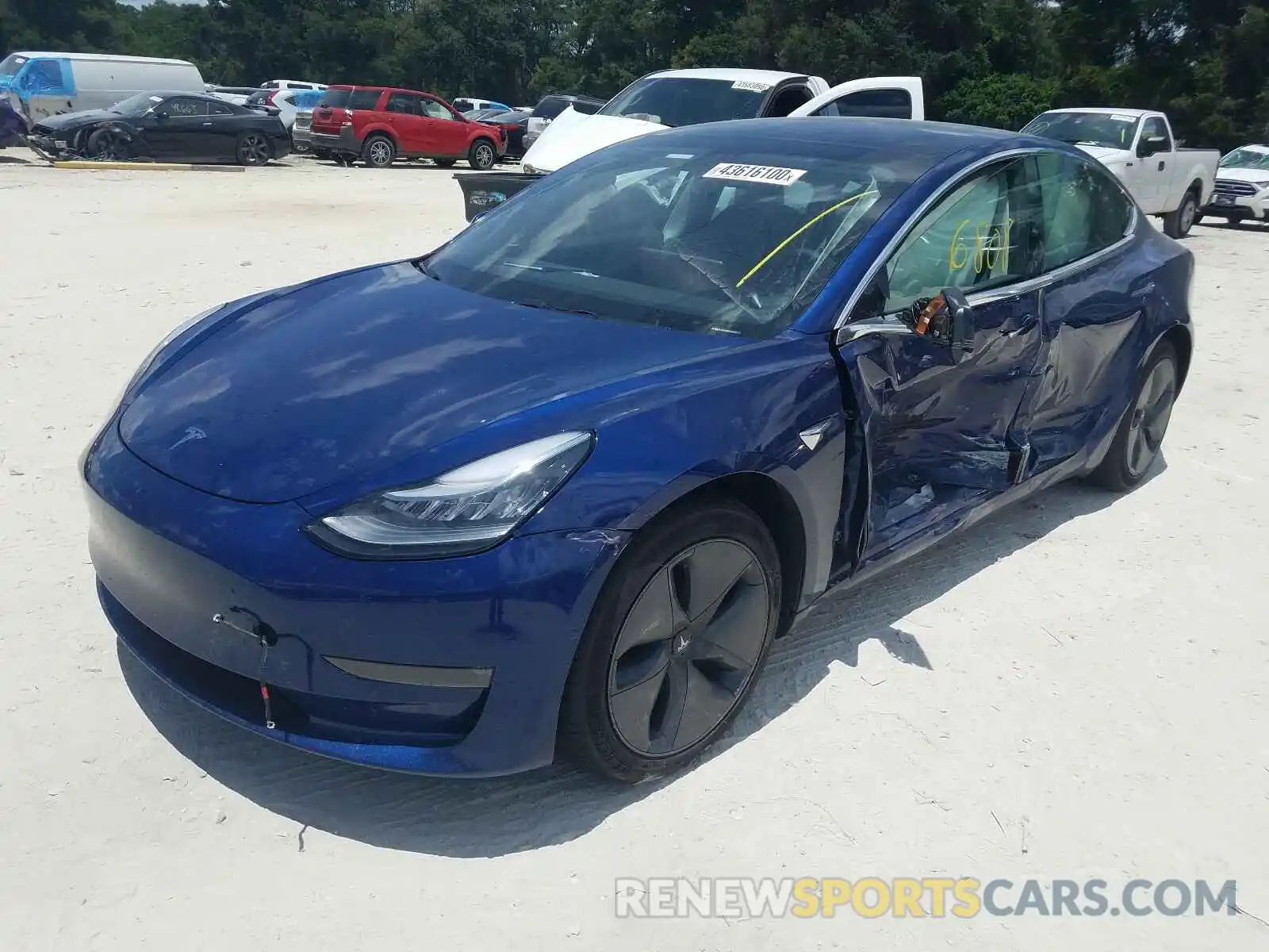 2 Photograph of a damaged car 5YJ3E1EB5KF442176 TESLA MODEL 3 2019