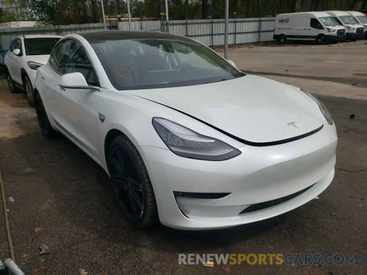 1 Photograph of a damaged car 5YJ3E1EB5KF442307 TESLA MODEL 3 2019