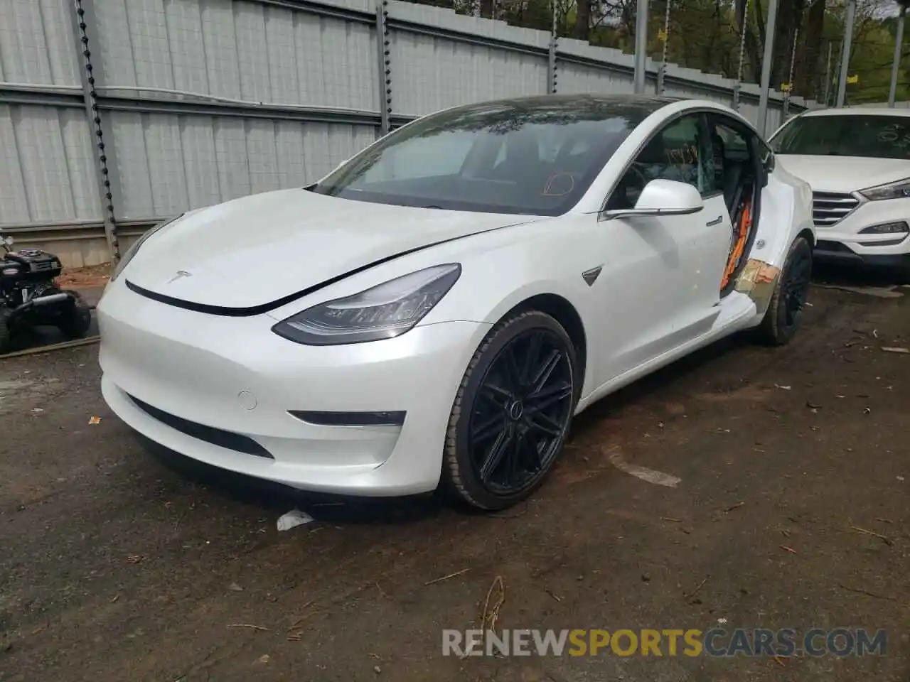 2 Photograph of a damaged car 5YJ3E1EB5KF442307 TESLA MODEL 3 2019