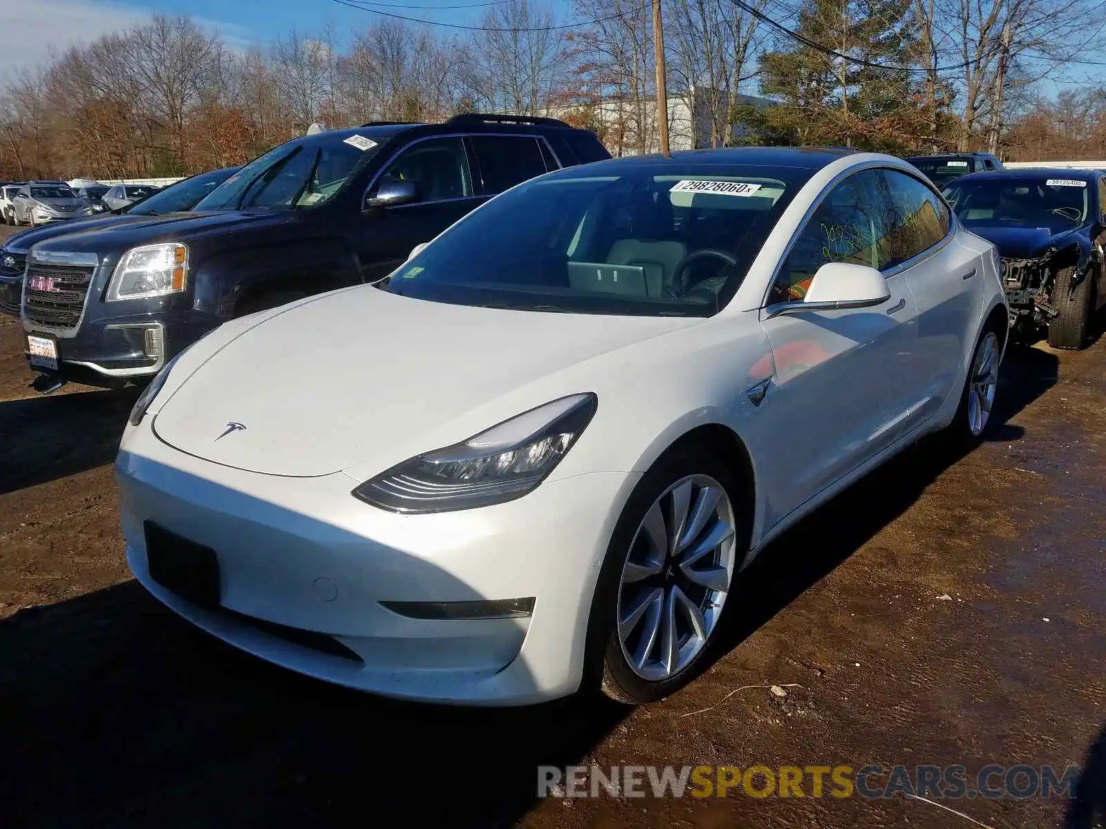 2 Photograph of a damaged car 5YJ3E1EB5KF442405 TESLA MODEL 3 2019