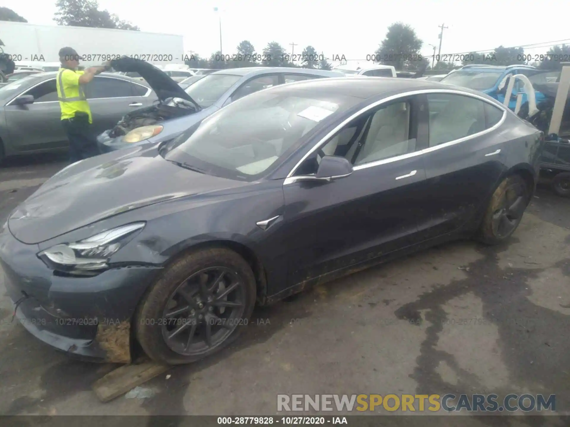 2 Photograph of a damaged car 5YJ3E1EB5KF450424 TESLA MODEL 3 2019