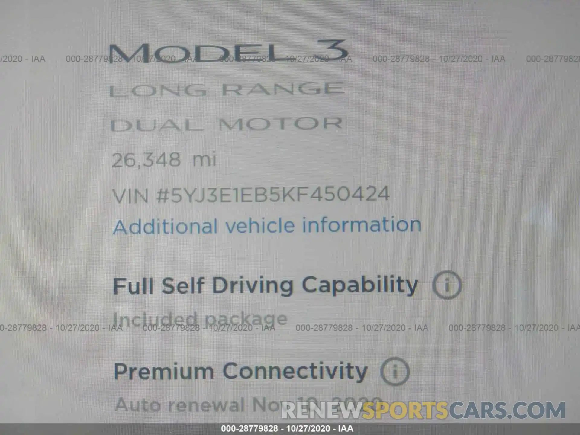 7 Photograph of a damaged car 5YJ3E1EB5KF450424 TESLA MODEL 3 2019