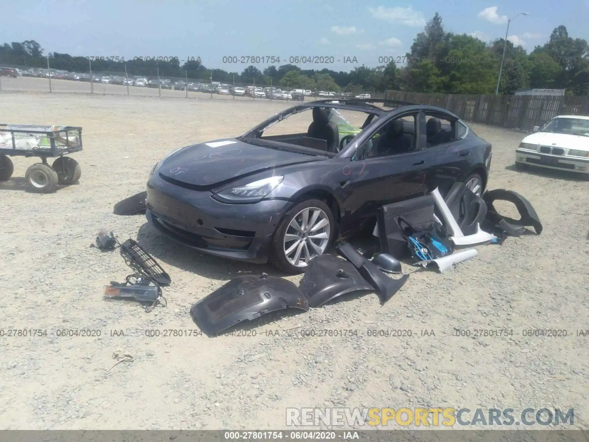 2 Photograph of a damaged car 5YJ3E1EB5KF453520 TESLA MODEL 3 2019