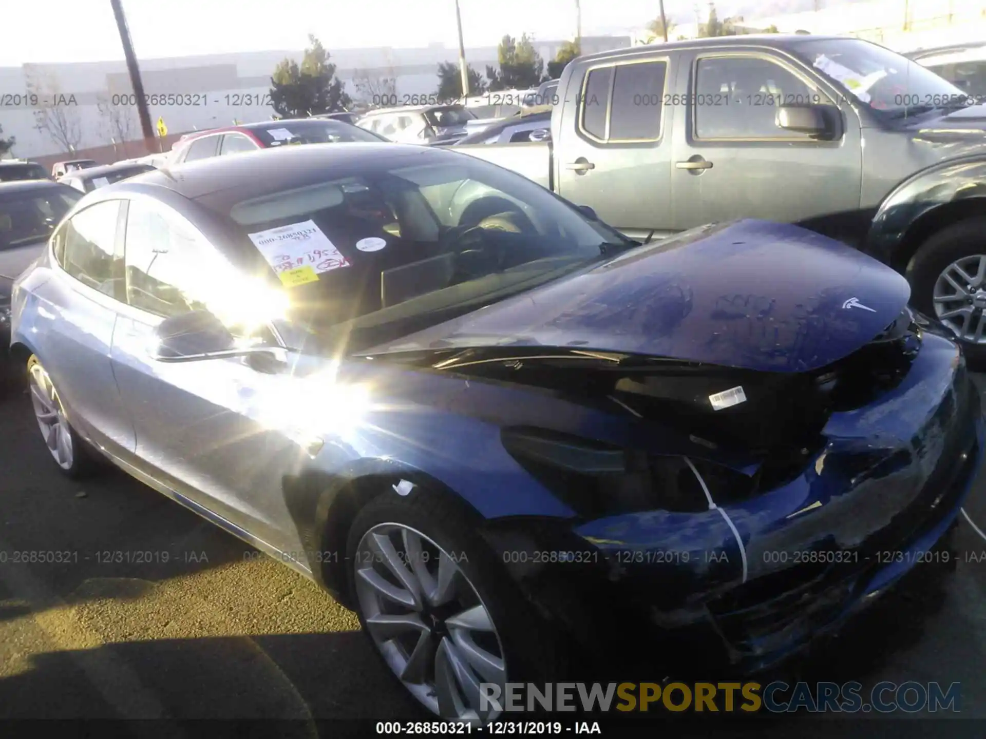 1 Photograph of a damaged car 5YJ3E1EB5KF464517 TESLA MODEL 3 2019