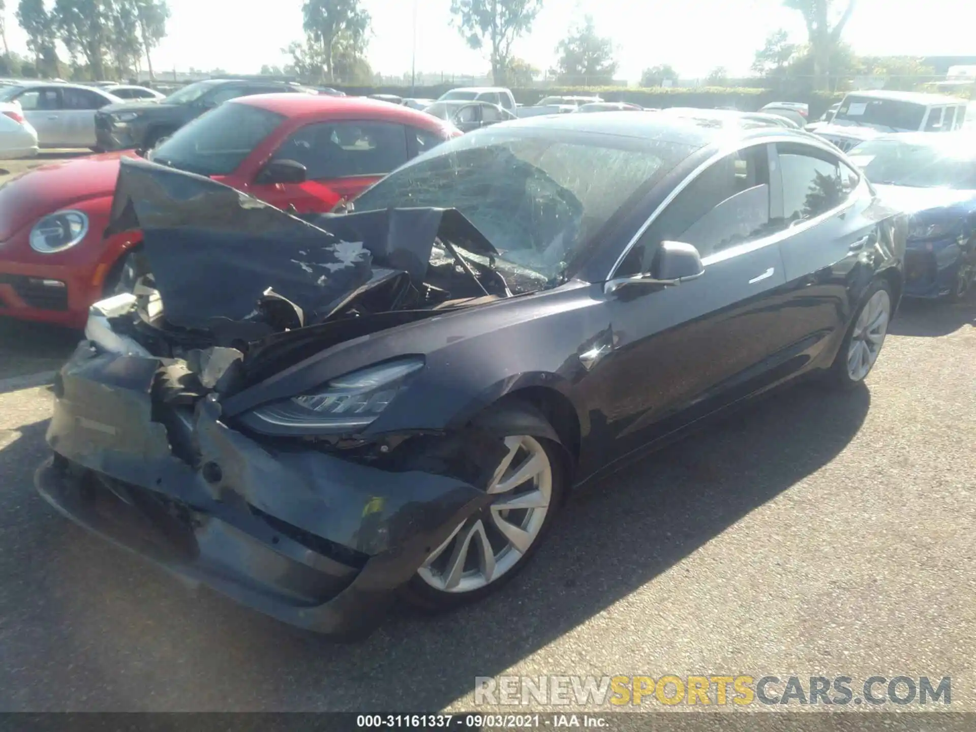 2 Photograph of a damaged car 5YJ3E1EB5KF465182 TESLA MODEL 3 2019