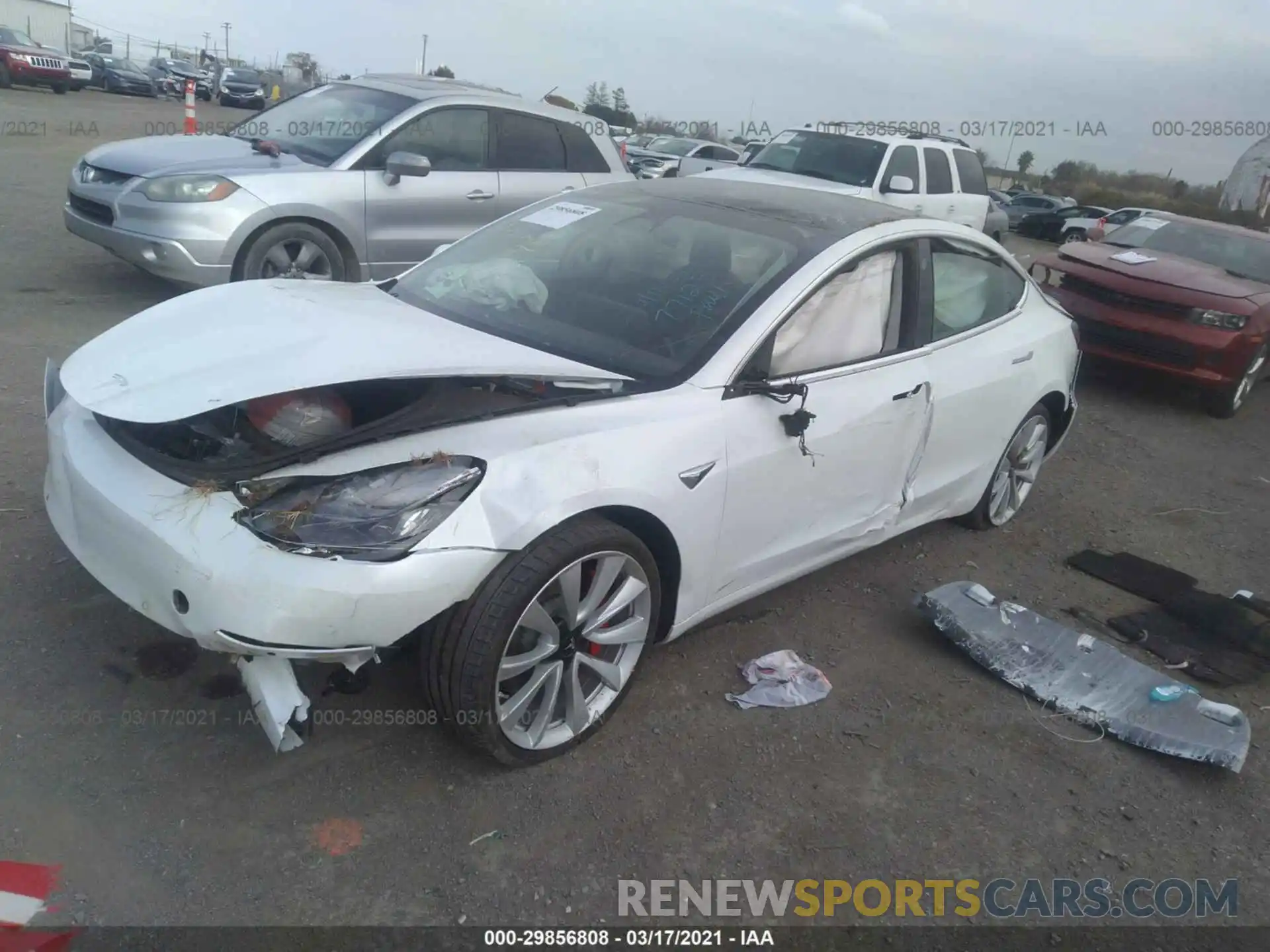 2 Photograph of a damaged car 5YJ3E1EB5KF487859 TESLA MODEL 3 2019