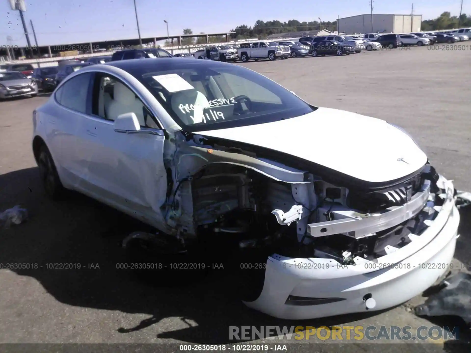 1 Photograph of a damaged car 5YJ3E1EB5KF494455 TESLA MODEL 3 2019