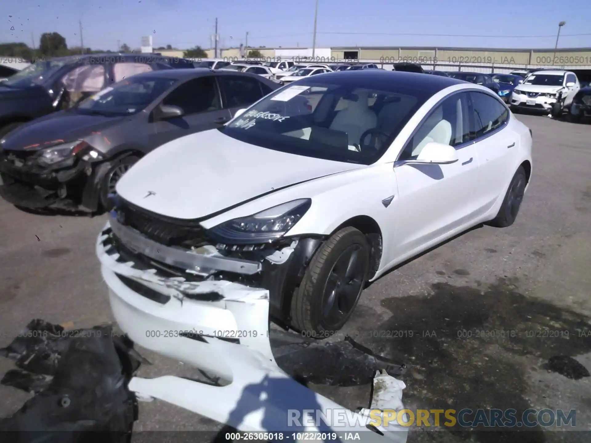 2 Photograph of a damaged car 5YJ3E1EB5KF494455 TESLA MODEL 3 2019