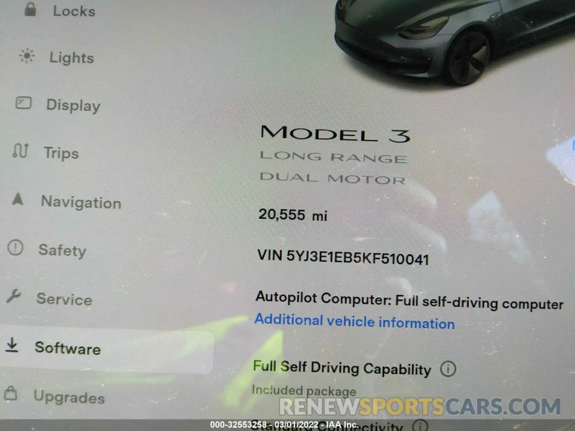 7 Photograph of a damaged car 5YJ3E1EB5KF510041 TESLA MODEL 3 2019