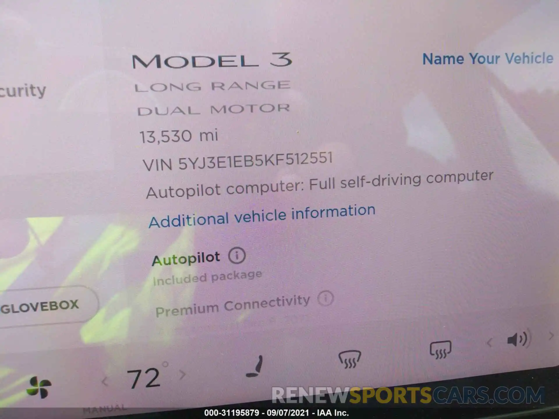 7 Photograph of a damaged car 5YJ3E1EB5KF512551 TESLA MODEL 3 2019