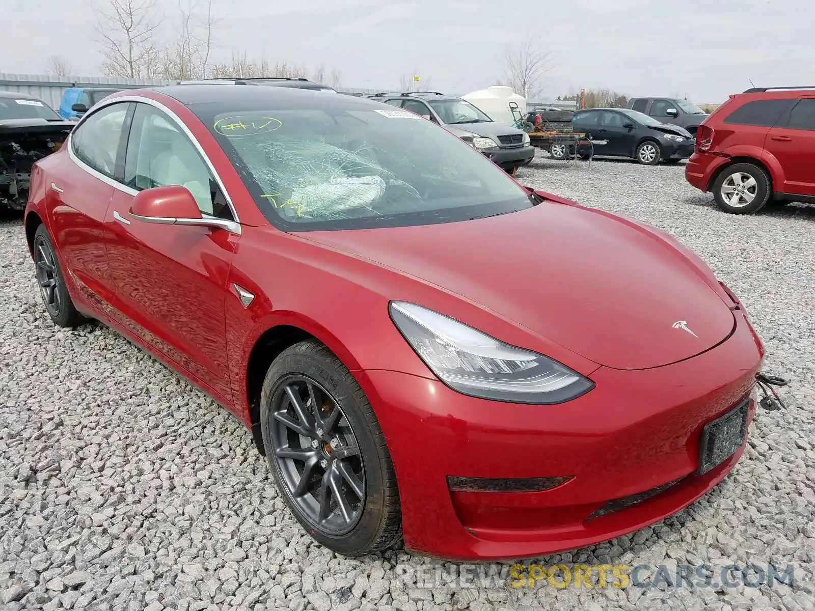 1 Photograph of a damaged car 5YJ3E1EB5KF535277 TESLA MODEL 3 2019