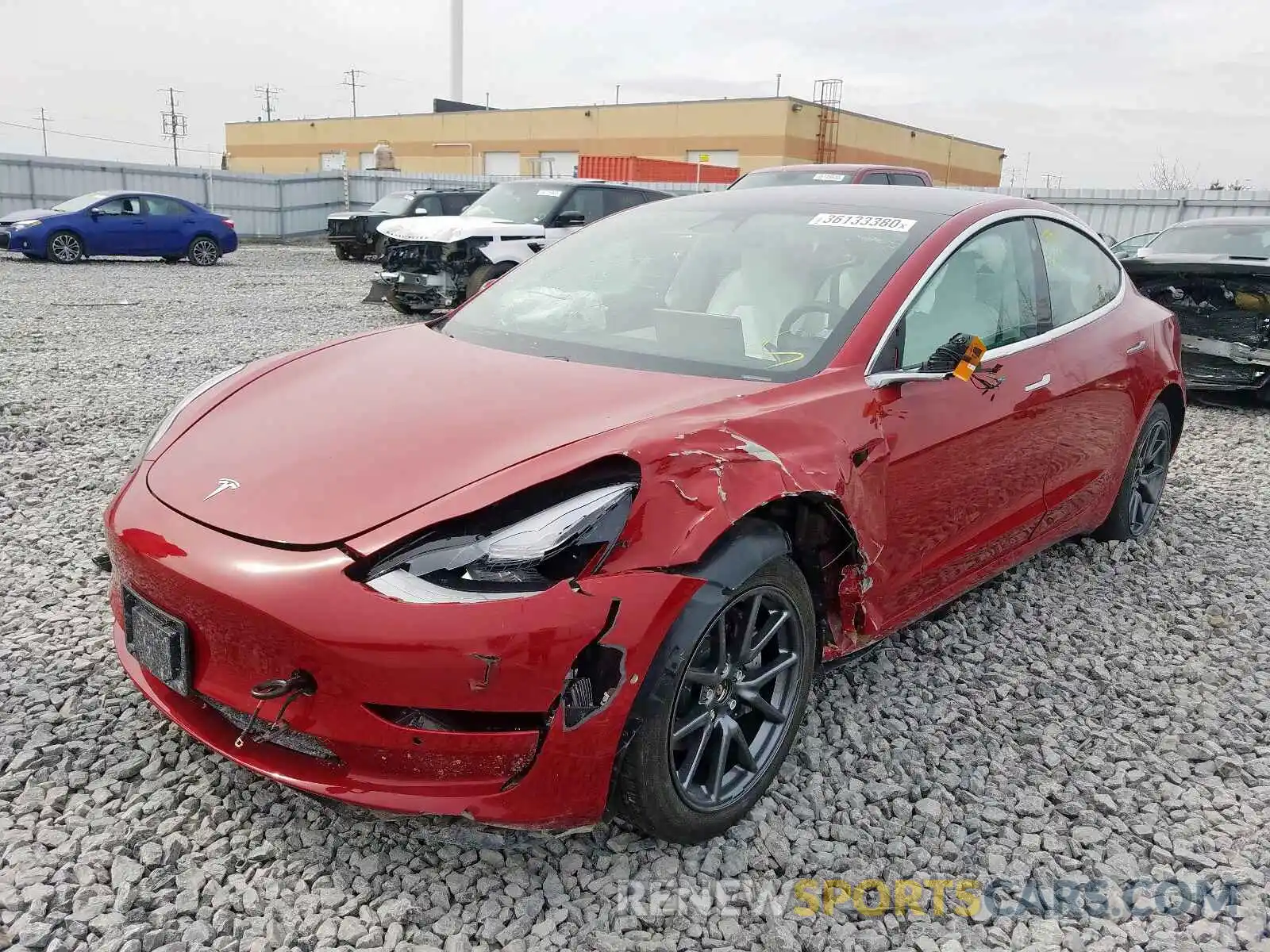 2 Photograph of a damaged car 5YJ3E1EB5KF535277 TESLA MODEL 3 2019