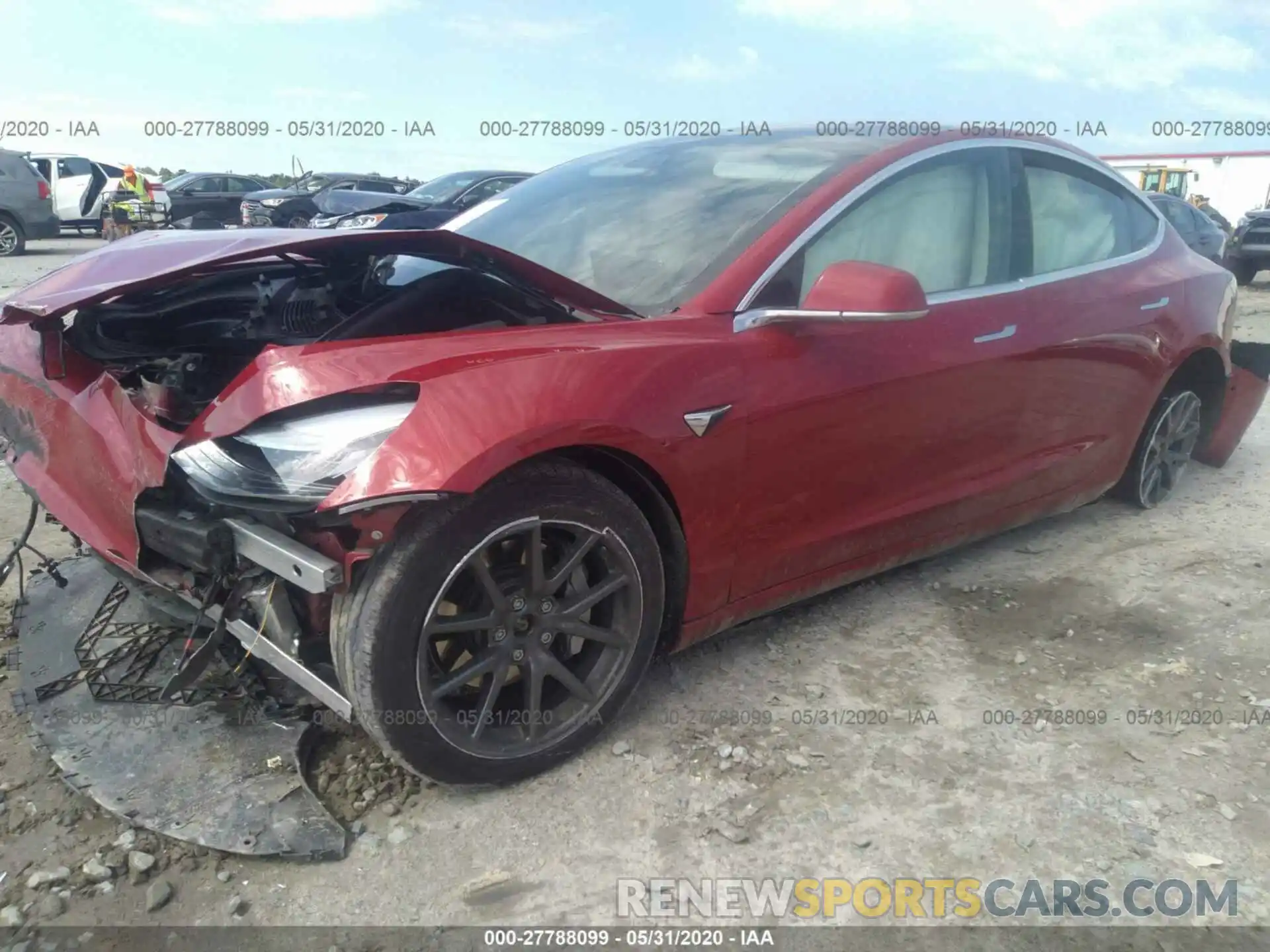 2 Photograph of a damaged car 5YJ3E1EB6KF193922 TESLA MODEL 3 2019