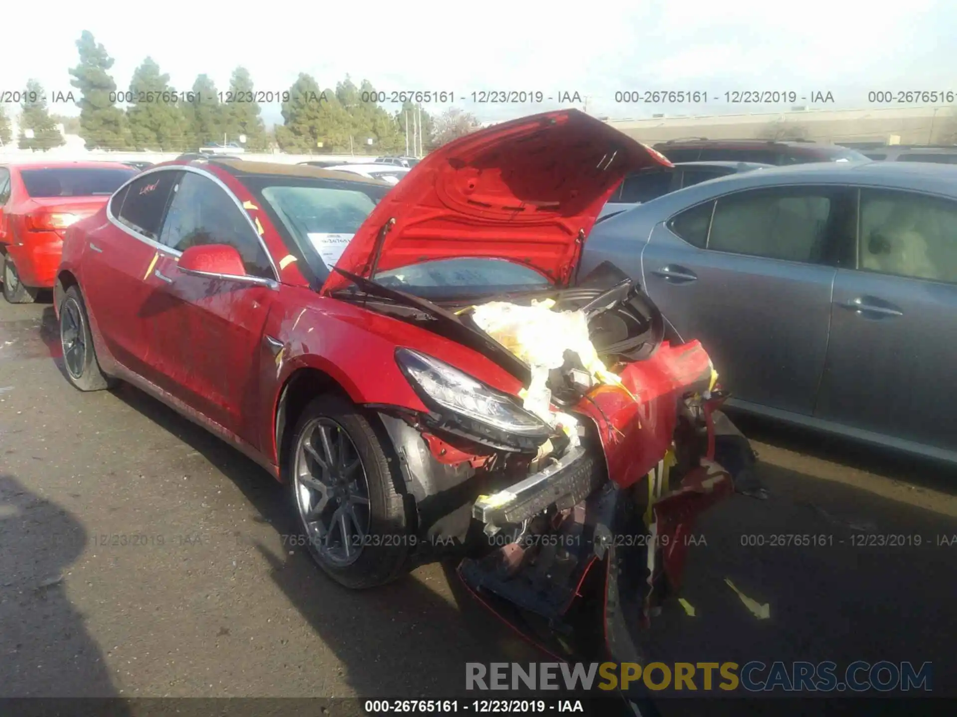 1 Photograph of a damaged car 5YJ3E1EB6KF193936 TESLA MODEL 3 2019