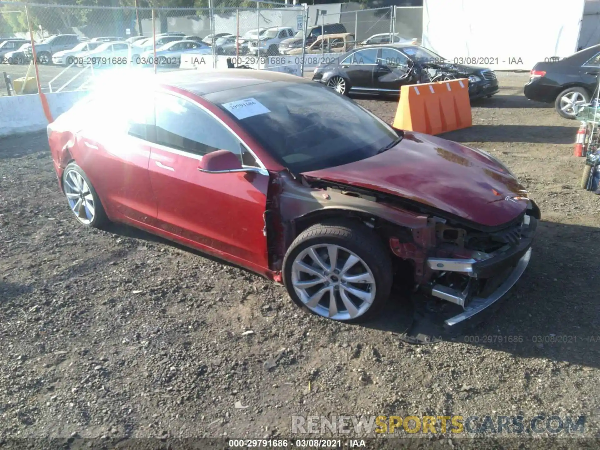 1 Photograph of a damaged car 5YJ3E1EB6KF193967 TESLA MODEL 3 2019