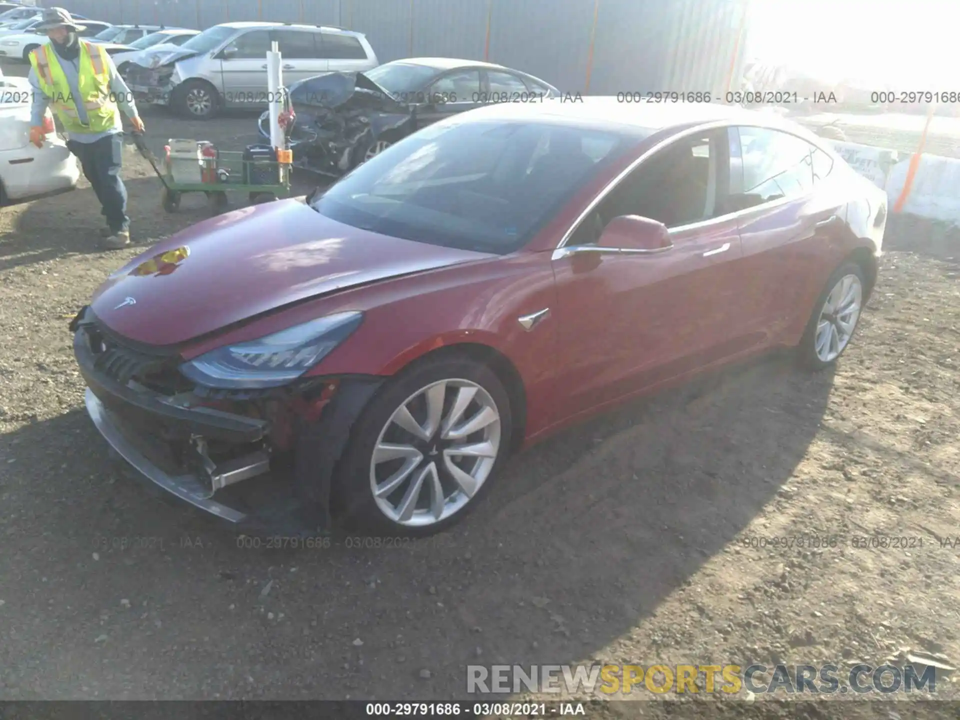 2 Photograph of a damaged car 5YJ3E1EB6KF193967 TESLA MODEL 3 2019