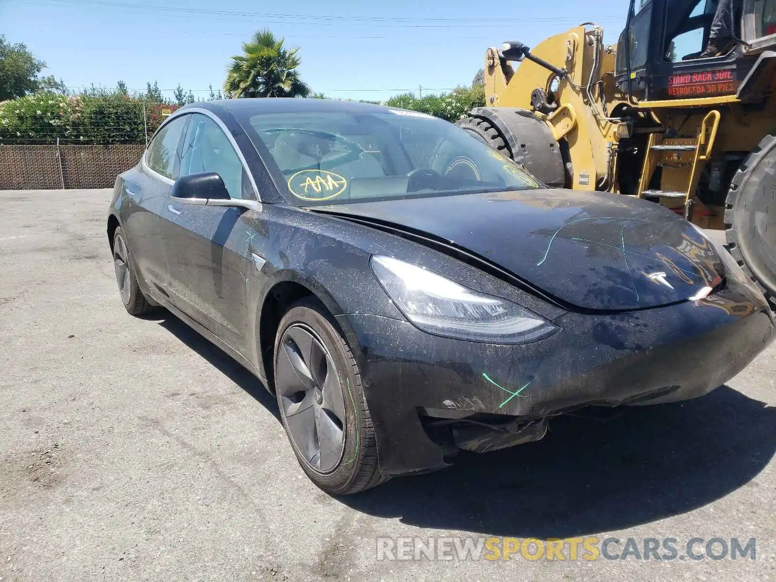 1 Photograph of a damaged car 5YJ3E1EB6KF194987 TESLA MODEL 3 2019