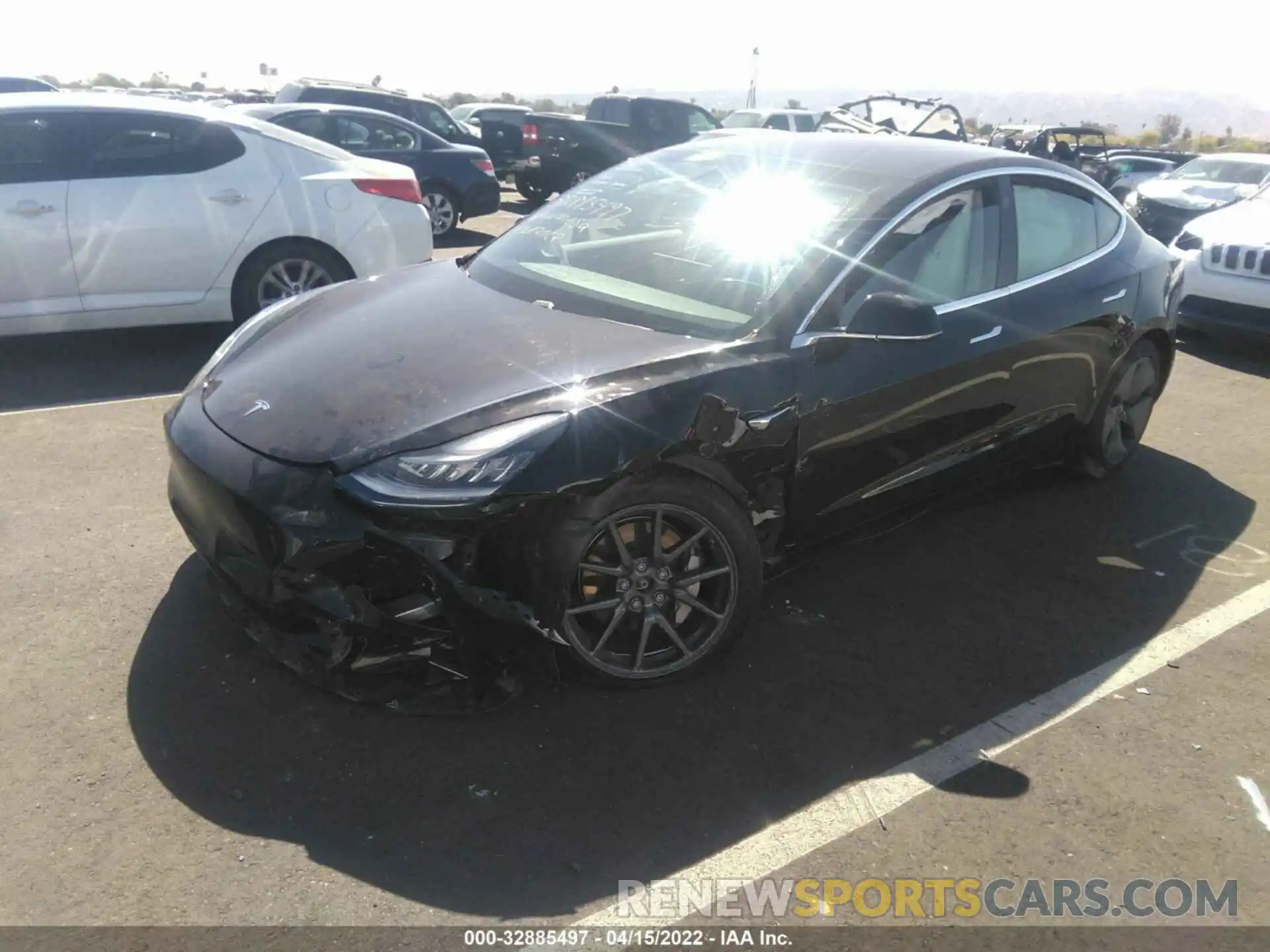 2 Photograph of a damaged car 5YJ3E1EB6KF197212 TESLA MODEL 3 2019