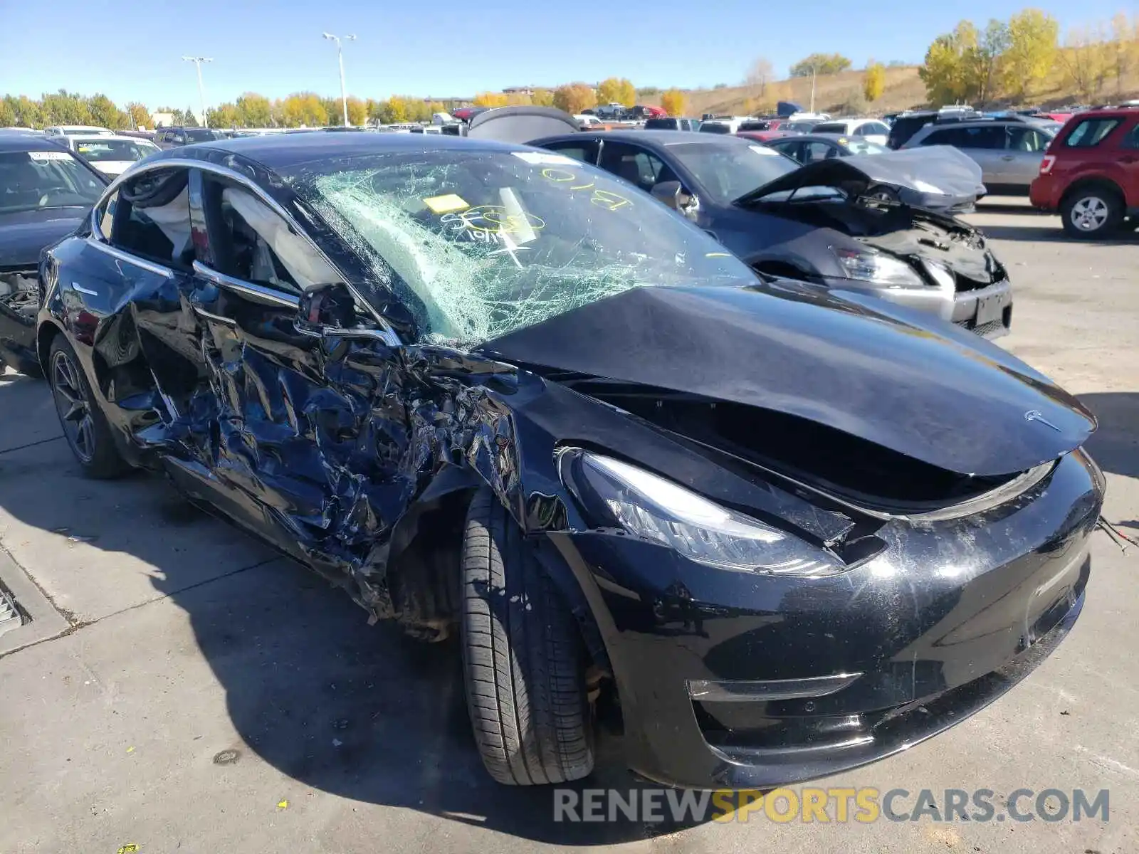 1 Photograph of a damaged car 5YJ3E1EB6KF198926 TESLA MODEL 3 2019