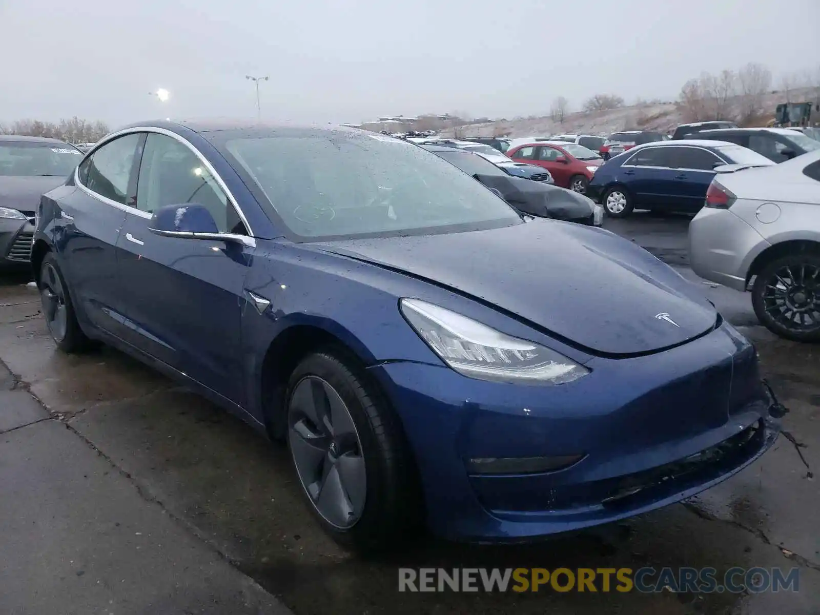 1 Photograph of a damaged car 5YJ3E1EB6KF199297 TESLA MODEL 3 2019