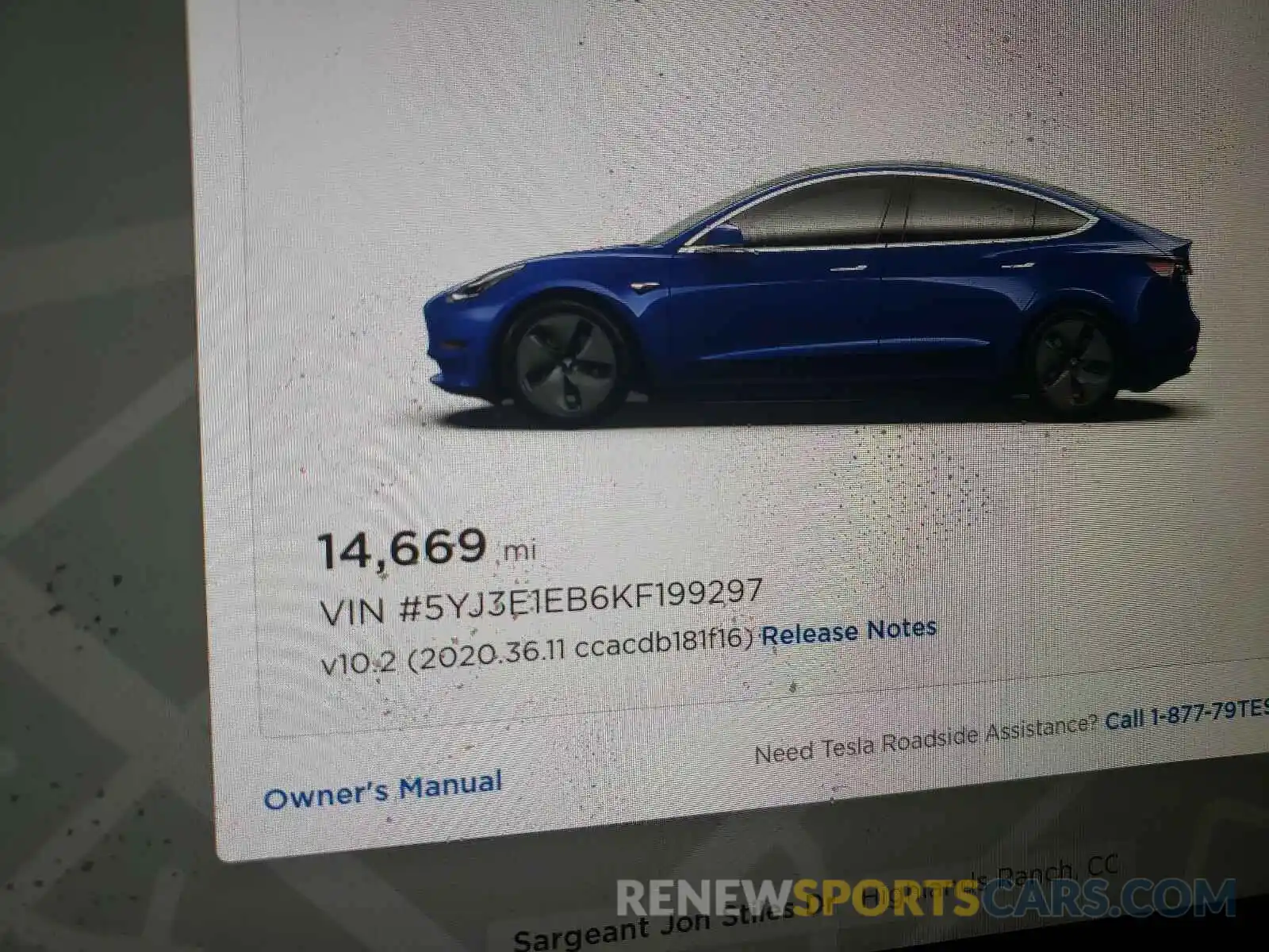 8 Photograph of a damaged car 5YJ3E1EB6KF199297 TESLA MODEL 3 2019