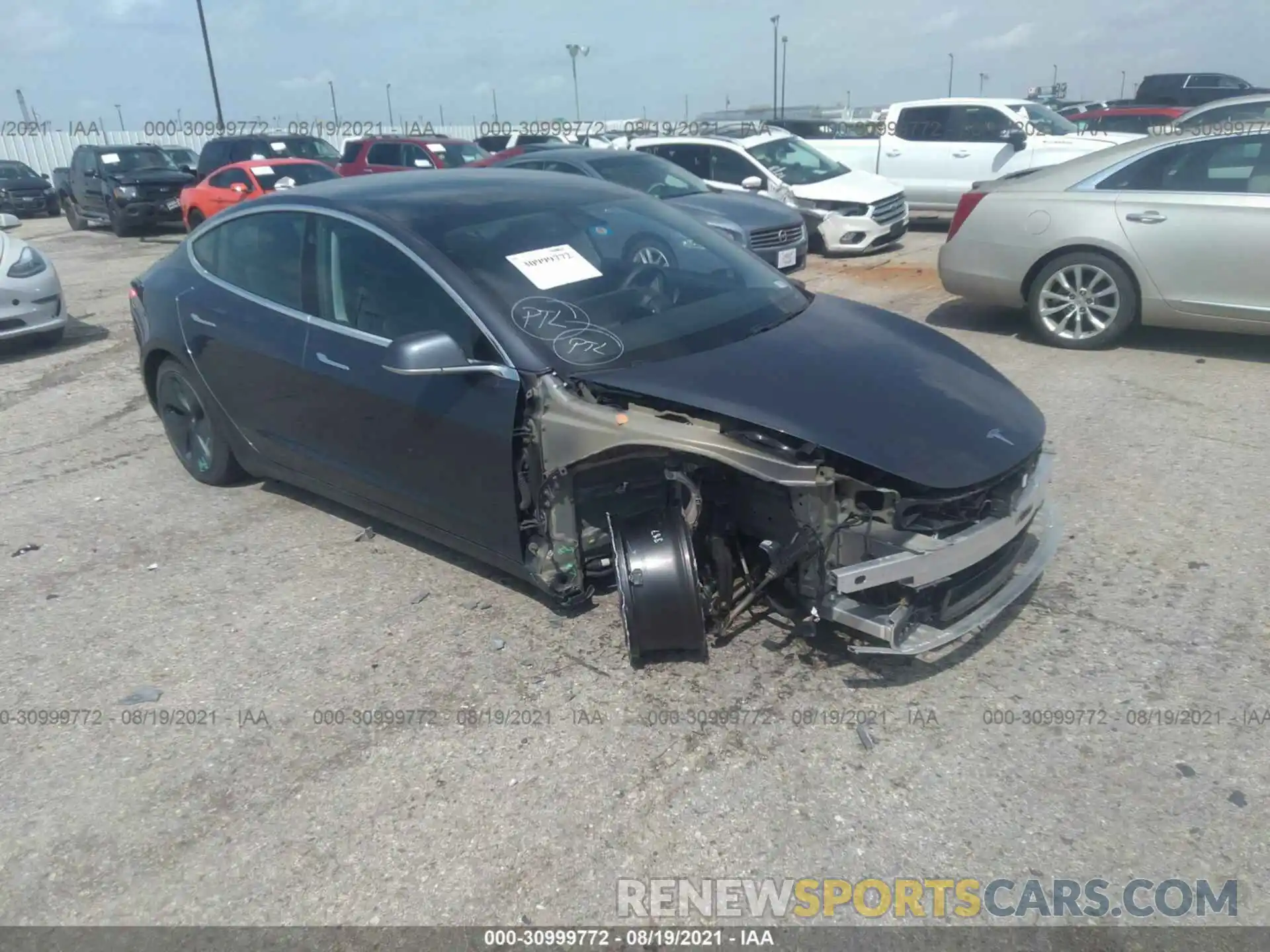 1 Photograph of a damaged car 5YJ3E1EB6KF209908 TESLA MODEL 3 2019