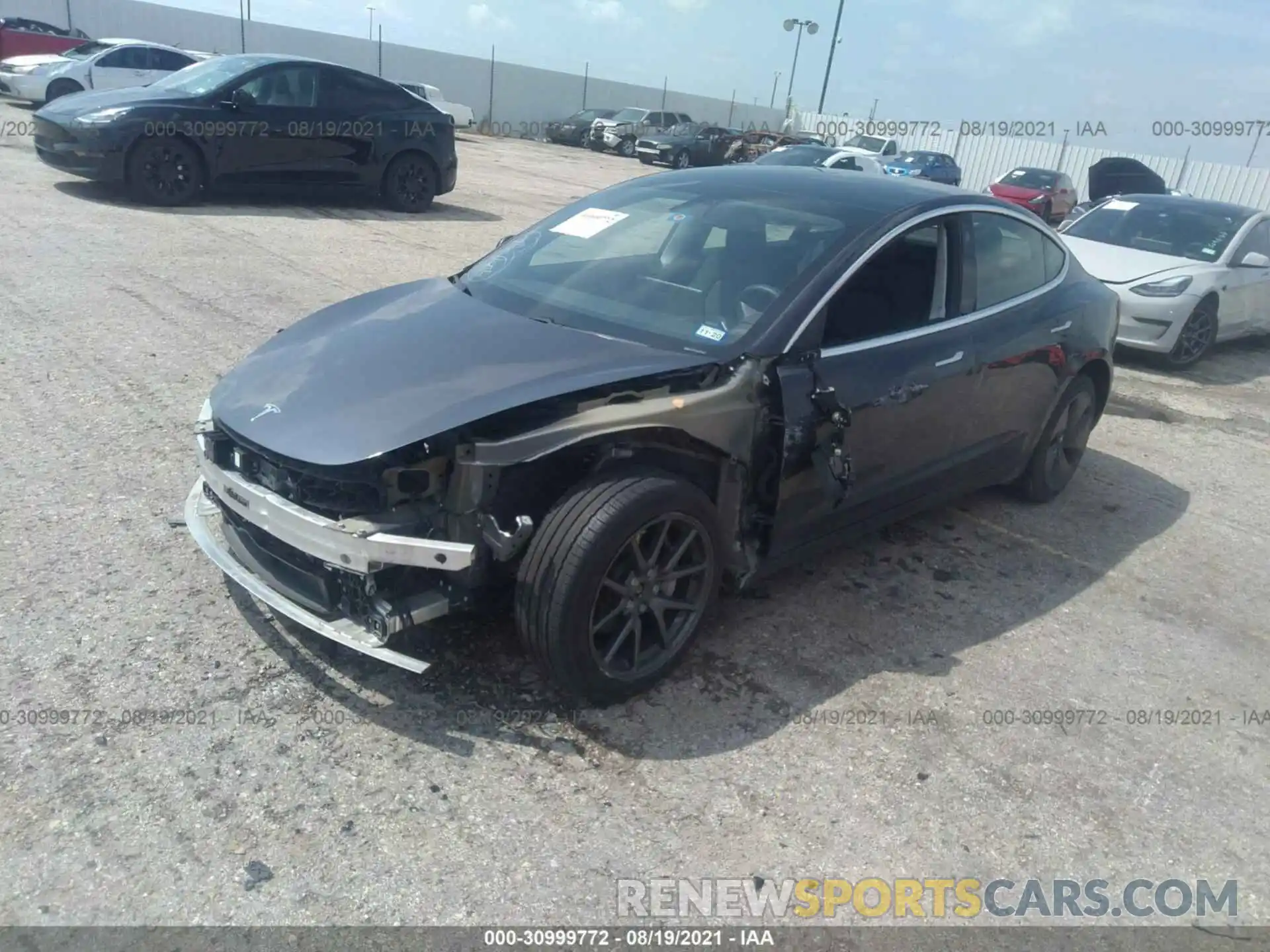 2 Photograph of a damaged car 5YJ3E1EB6KF209908 TESLA MODEL 3 2019