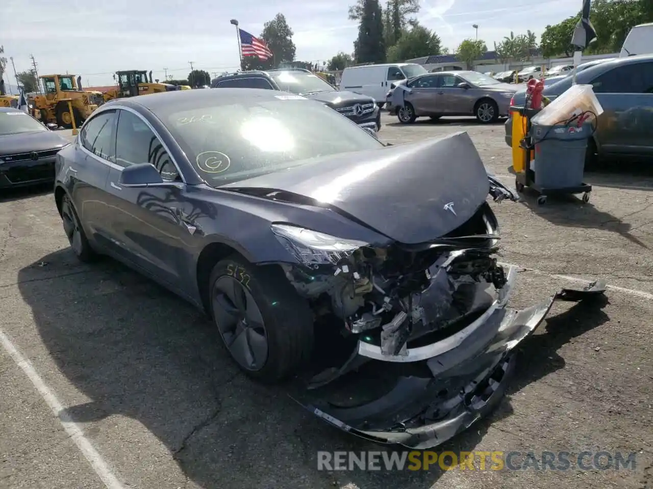 1 Photograph of a damaged car 5YJ3E1EB6KF209942 TESLA MODEL 3 2019