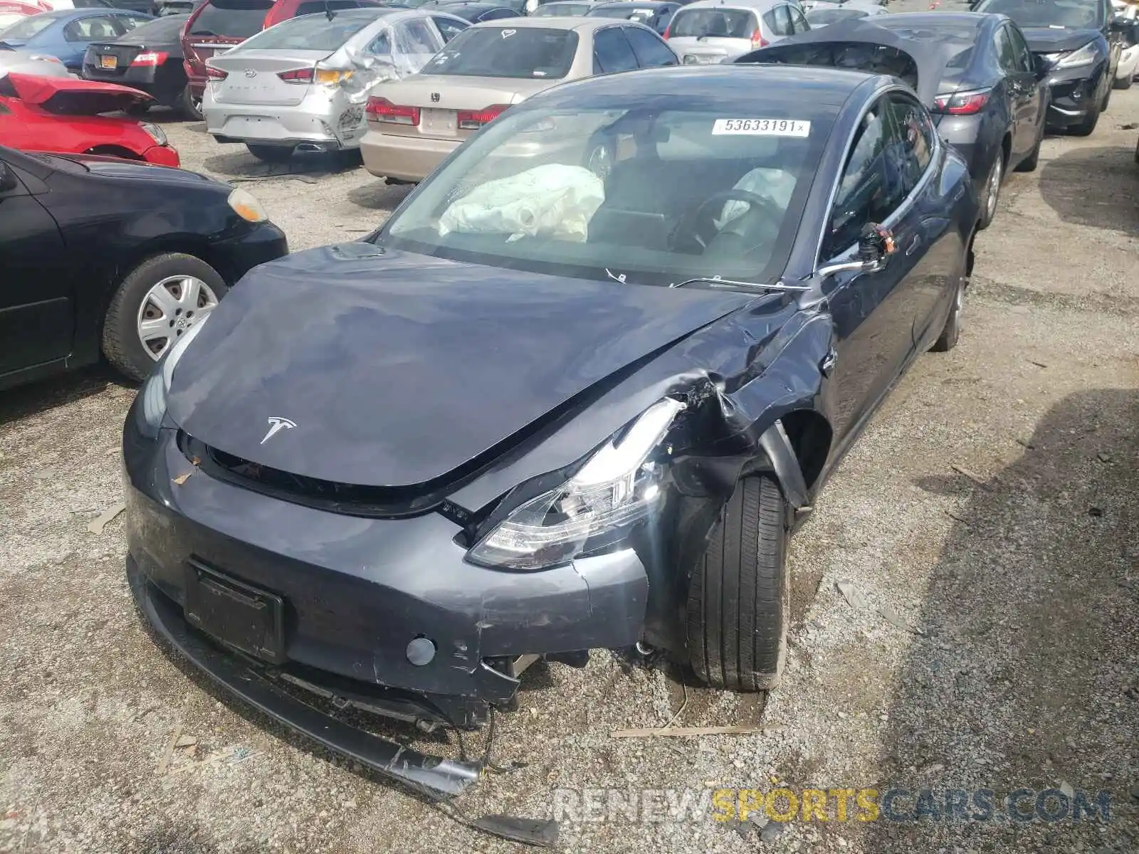 2 Photograph of a damaged car 5YJ3E1EB6KF210105 TESLA MODEL 3 2019