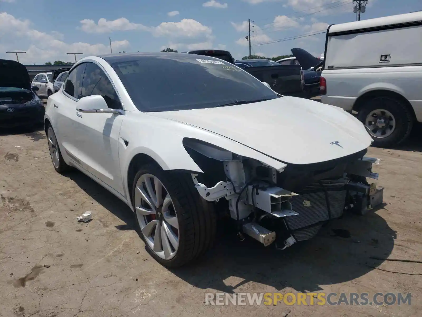 1 Photograph of a damaged car 5YJ3E1EB6KF231472 TESLA MODEL 3 2019