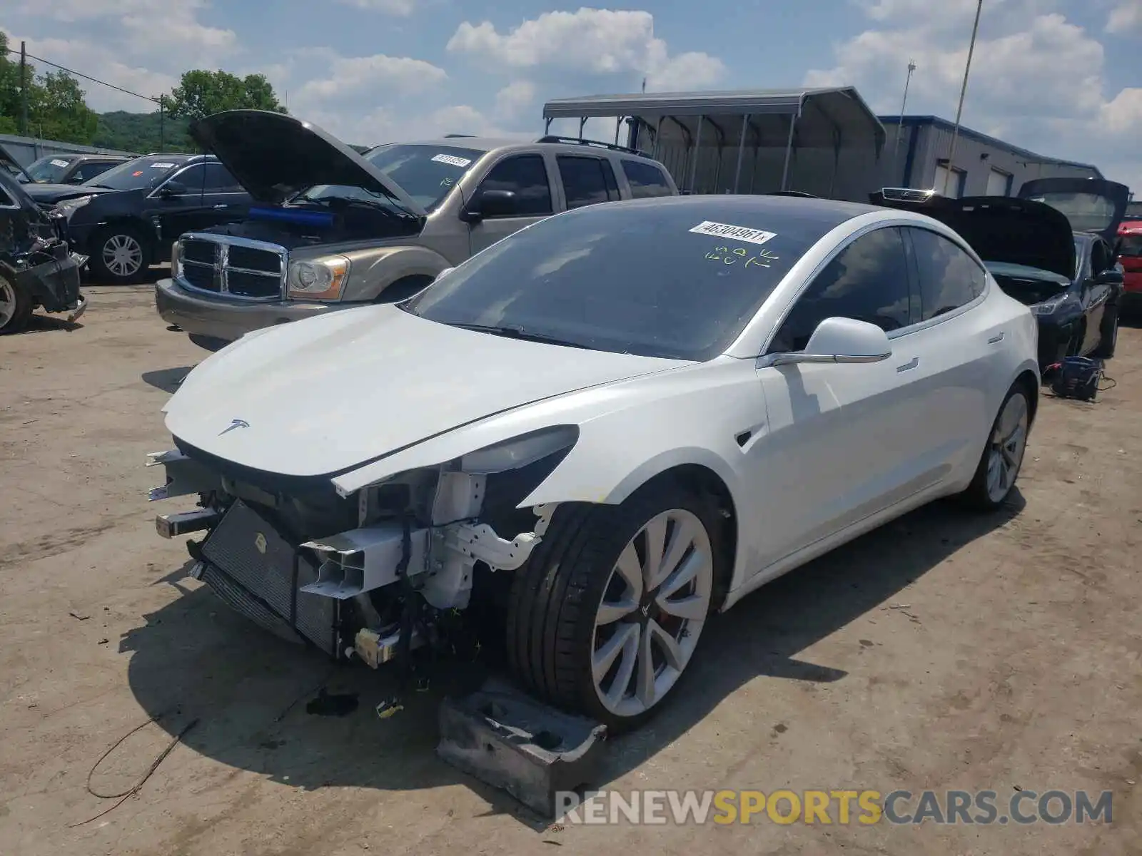 2 Photograph of a damaged car 5YJ3E1EB6KF231472 TESLA MODEL 3 2019