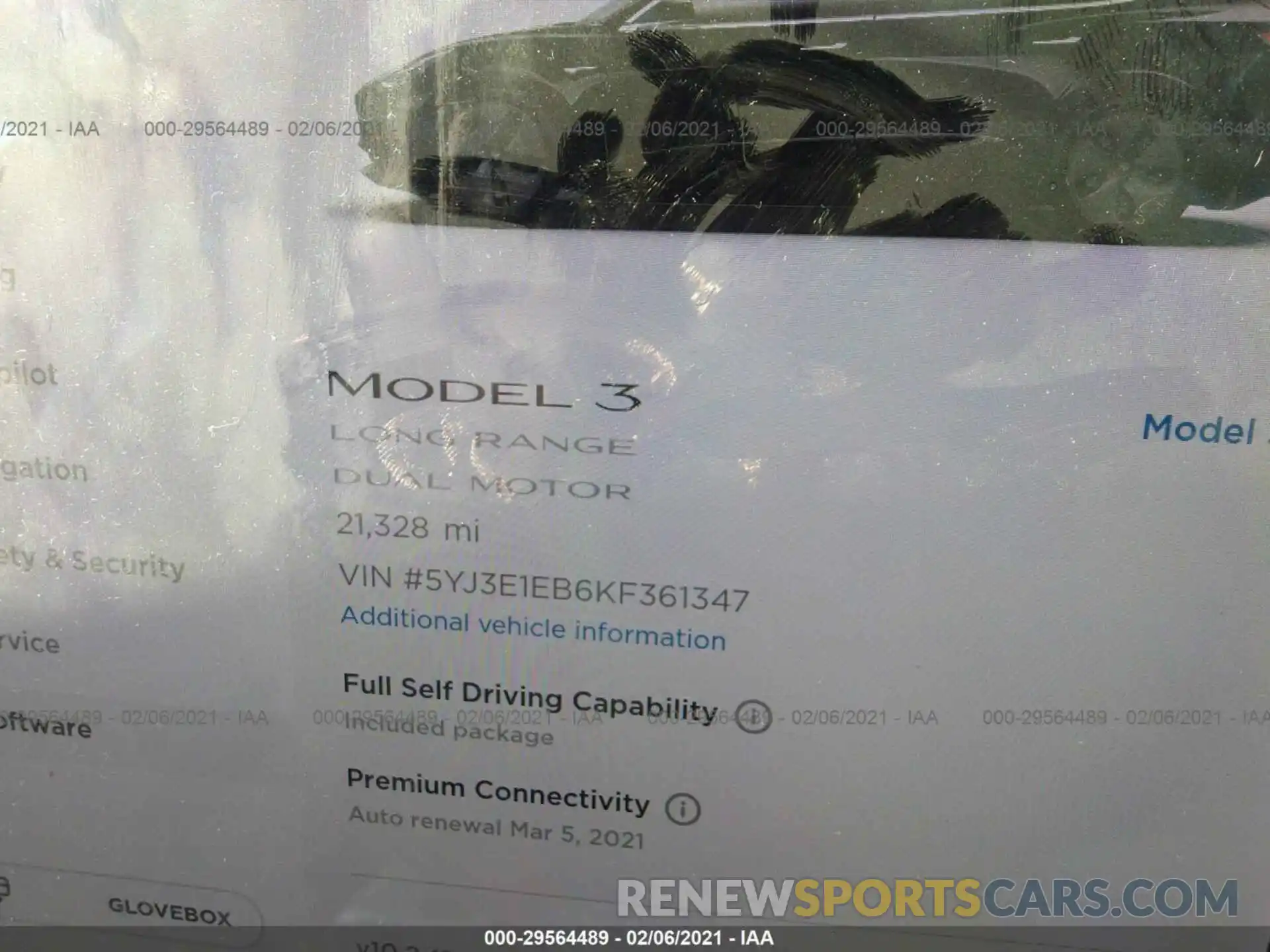 7 Photograph of a damaged car 5YJ3E1EB6KF361347 TESLA MODEL 3 2019